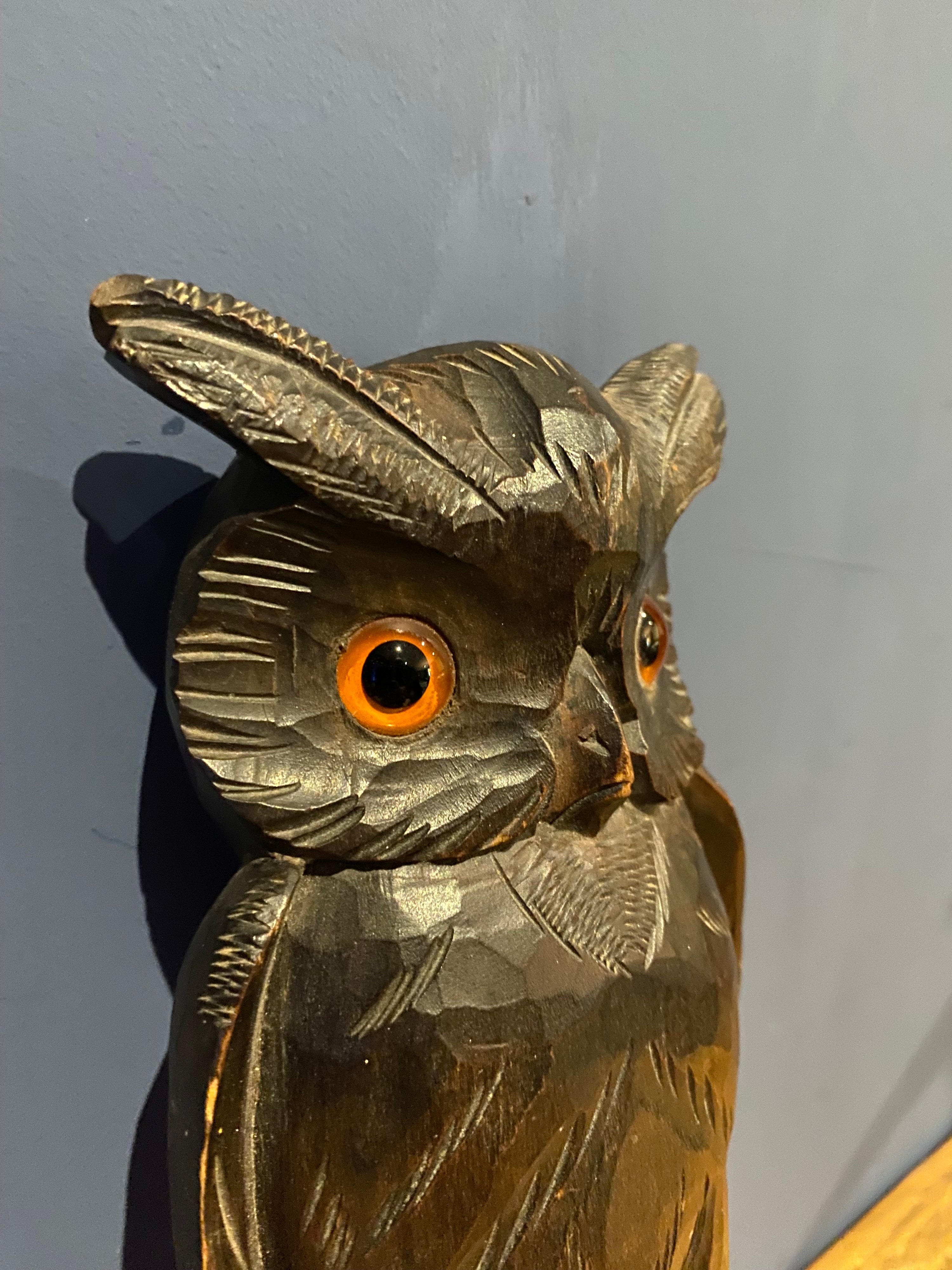 Vintage Early Black Forest Owl Hook