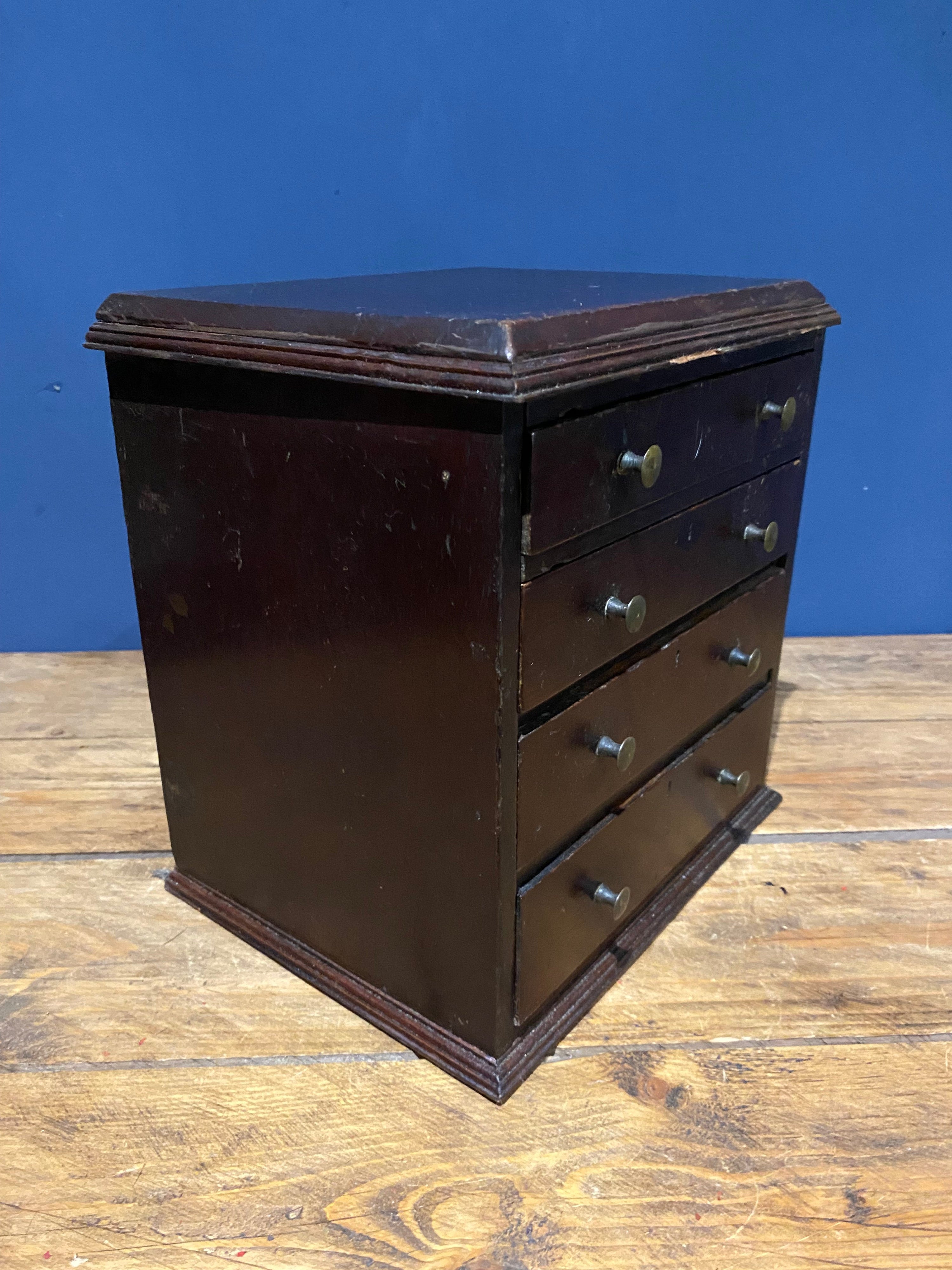 Antique Four Drawer Apprentice Piece/drawers Cabinet