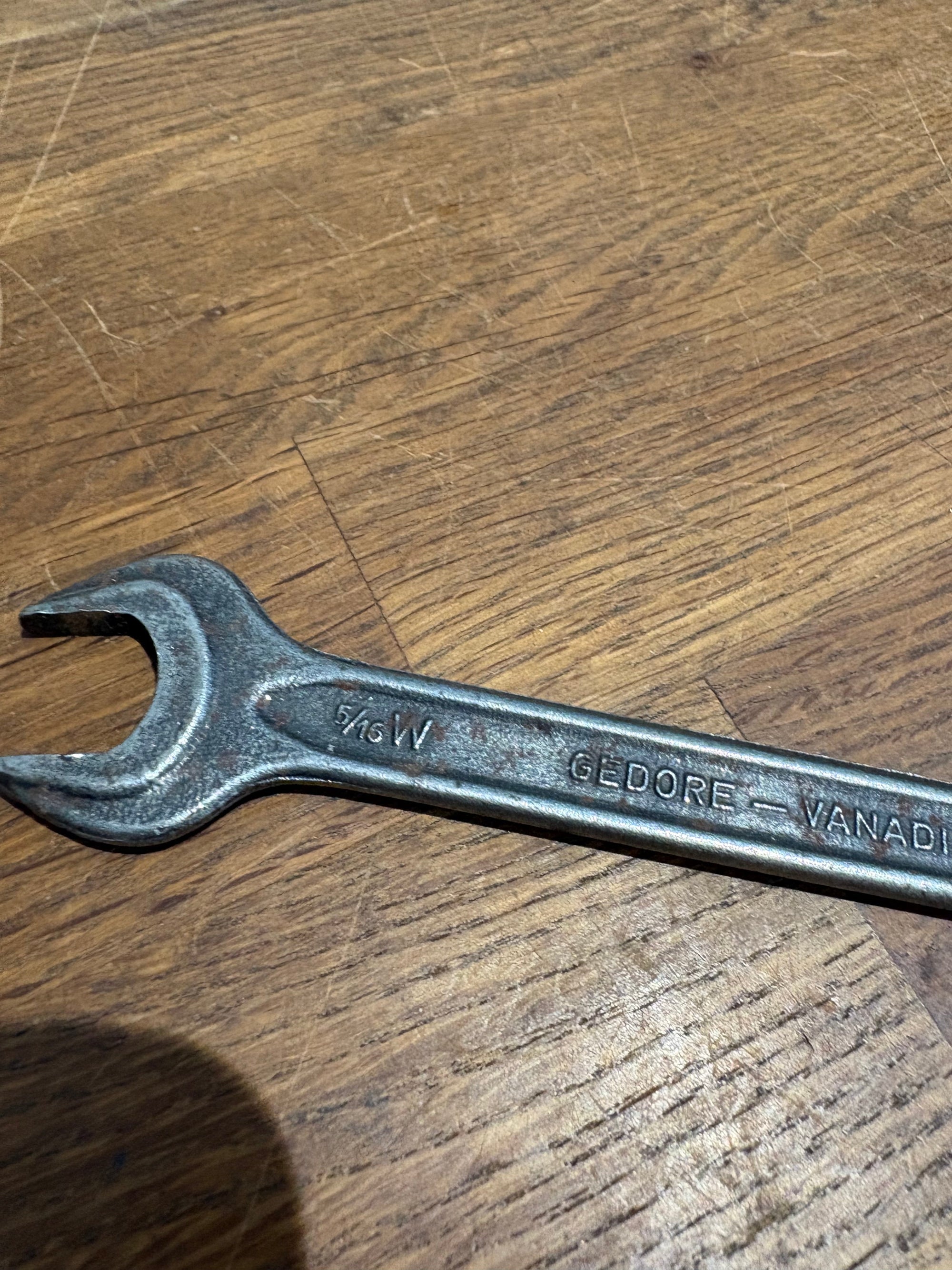 Vintage Gedore No395, 5/16w , 1/4 W. Open Ended Spanner