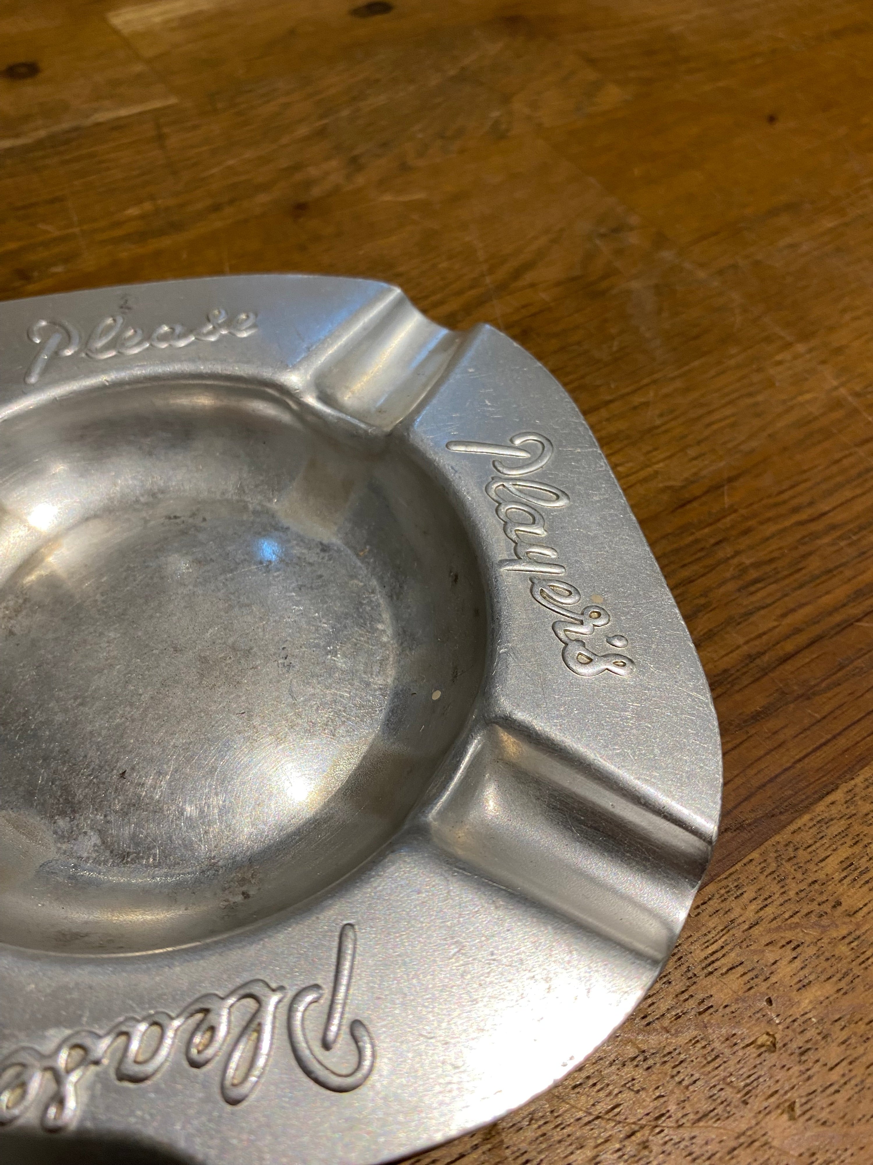 Vintage aluminium Players Please ashtray.