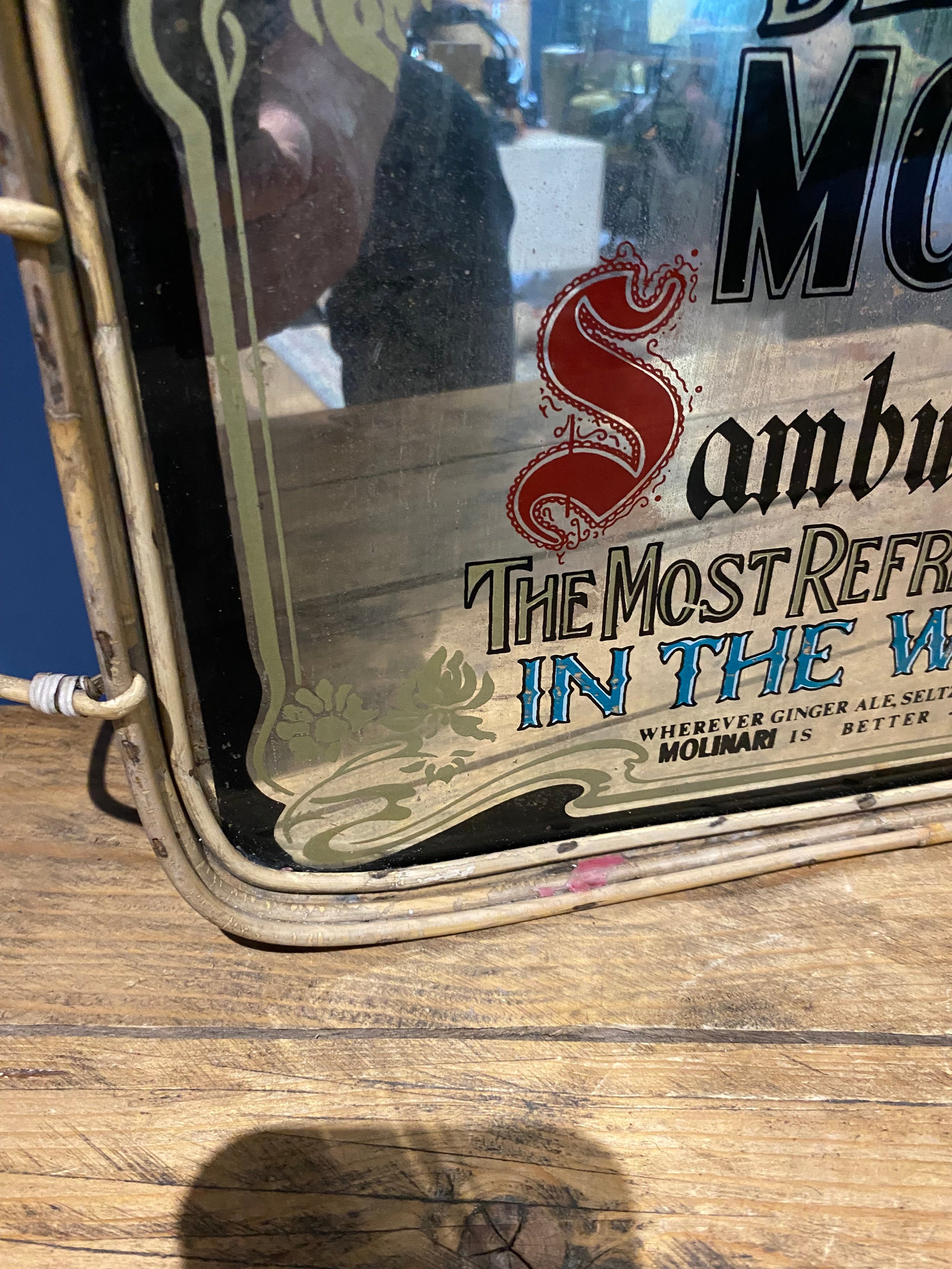 Rare Molinari Sambuca Mirrored Drinks Tray