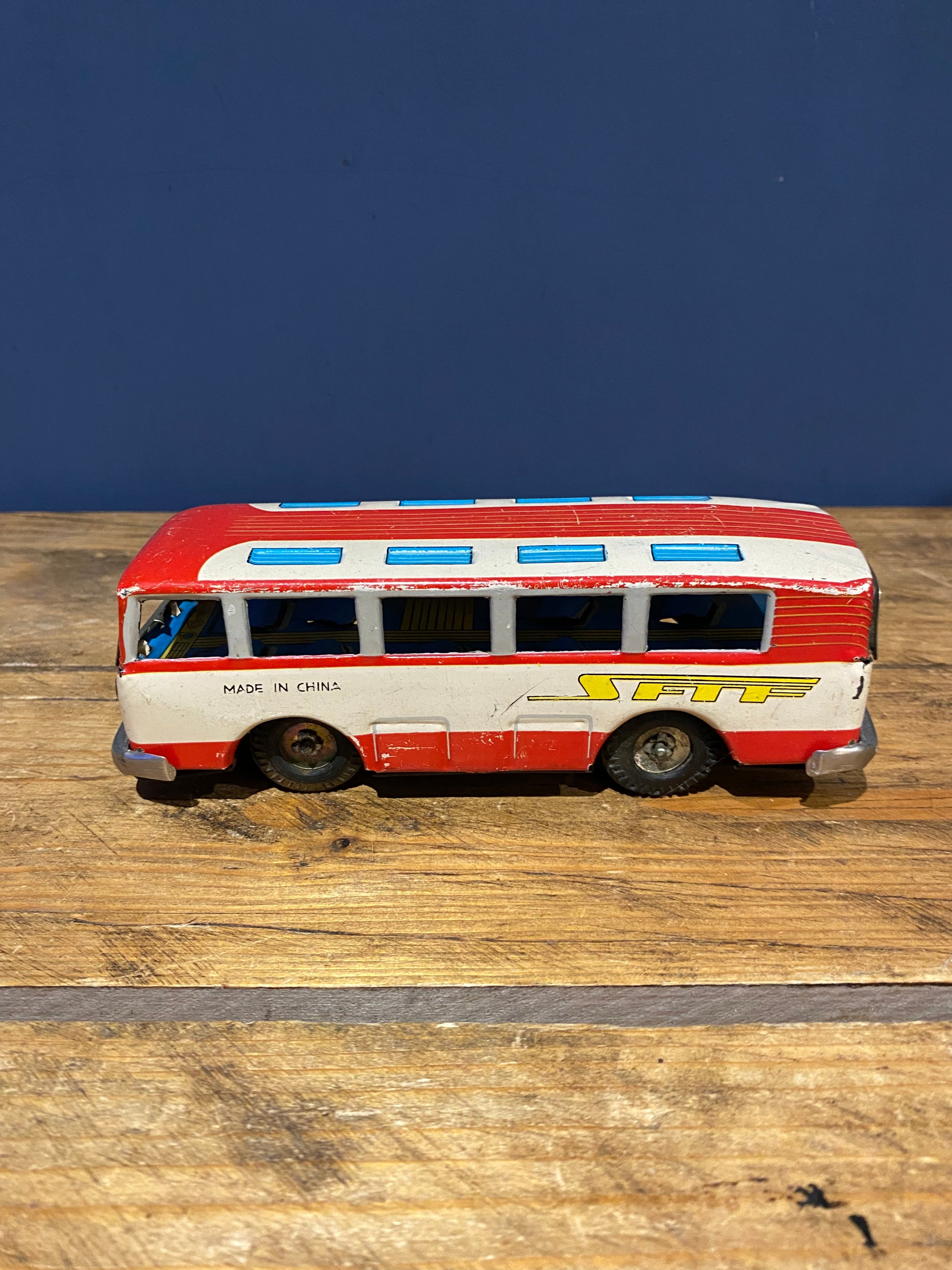 Vintage Tinplate SFTF , Made In China , Tinplate Bus