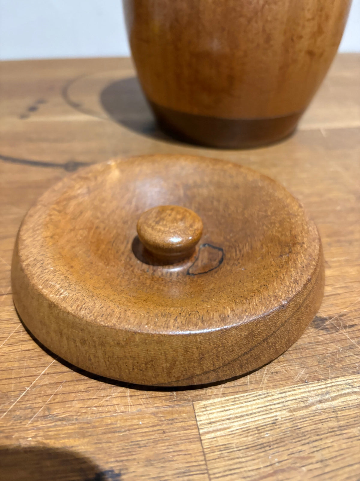 Vintage Kent Ware ‘Made In England’ Teak Ice/Biscuit Barrel