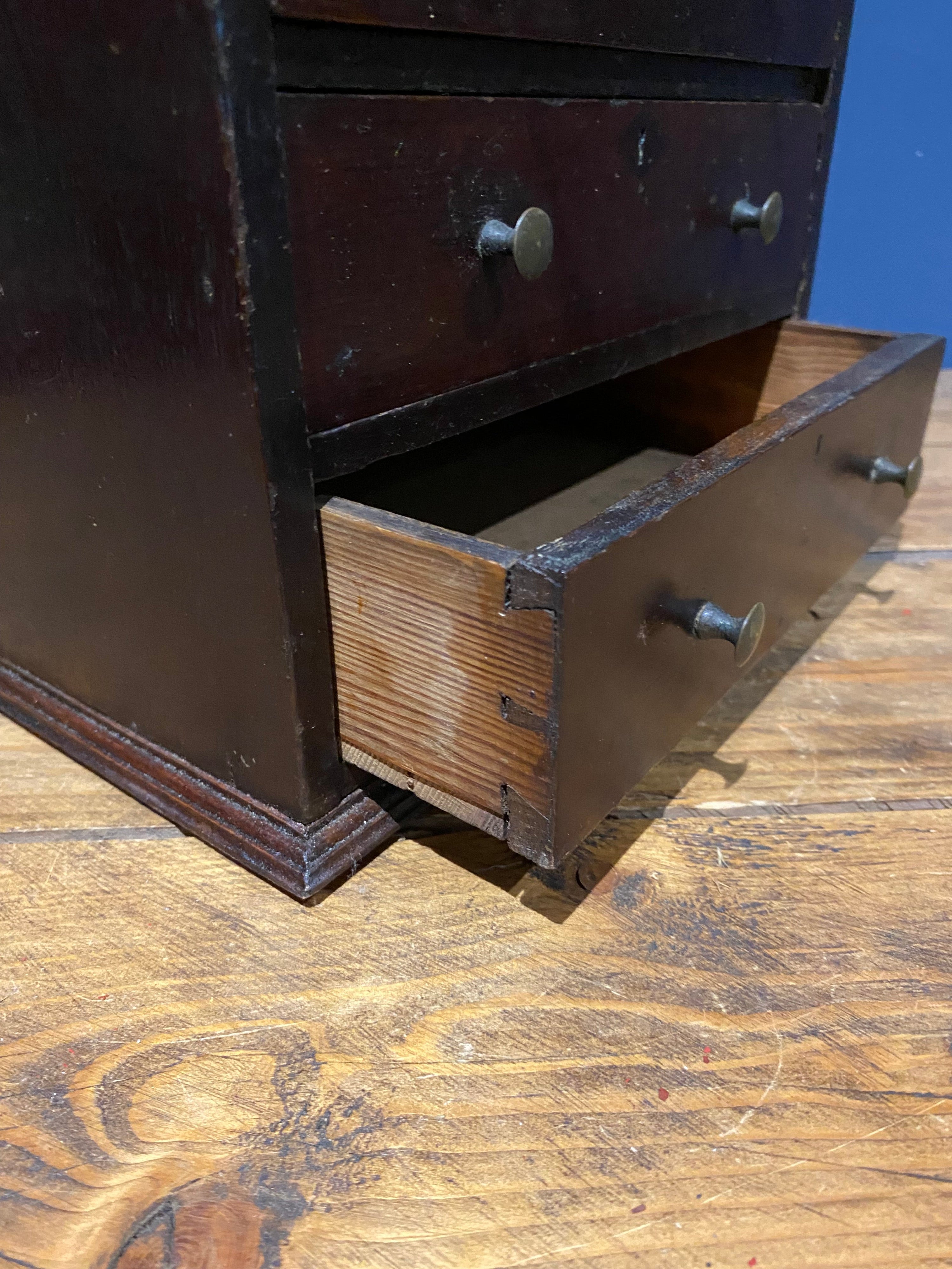 Antique Four Drawer Apprentice Piece/drawers Cabinet
