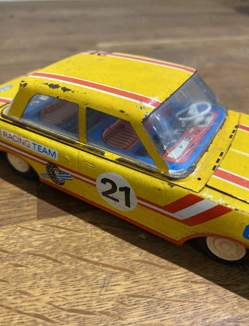 Vintage Rare Ehri Racing Team , Tin Plate Toy Car