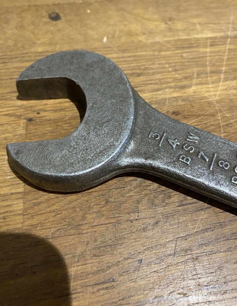 Vintage 1944 Snail Brand Spanner, 3/4 Bsw, 7/8 Bsf + 5/8 Bsw, 11/16 Bsf.