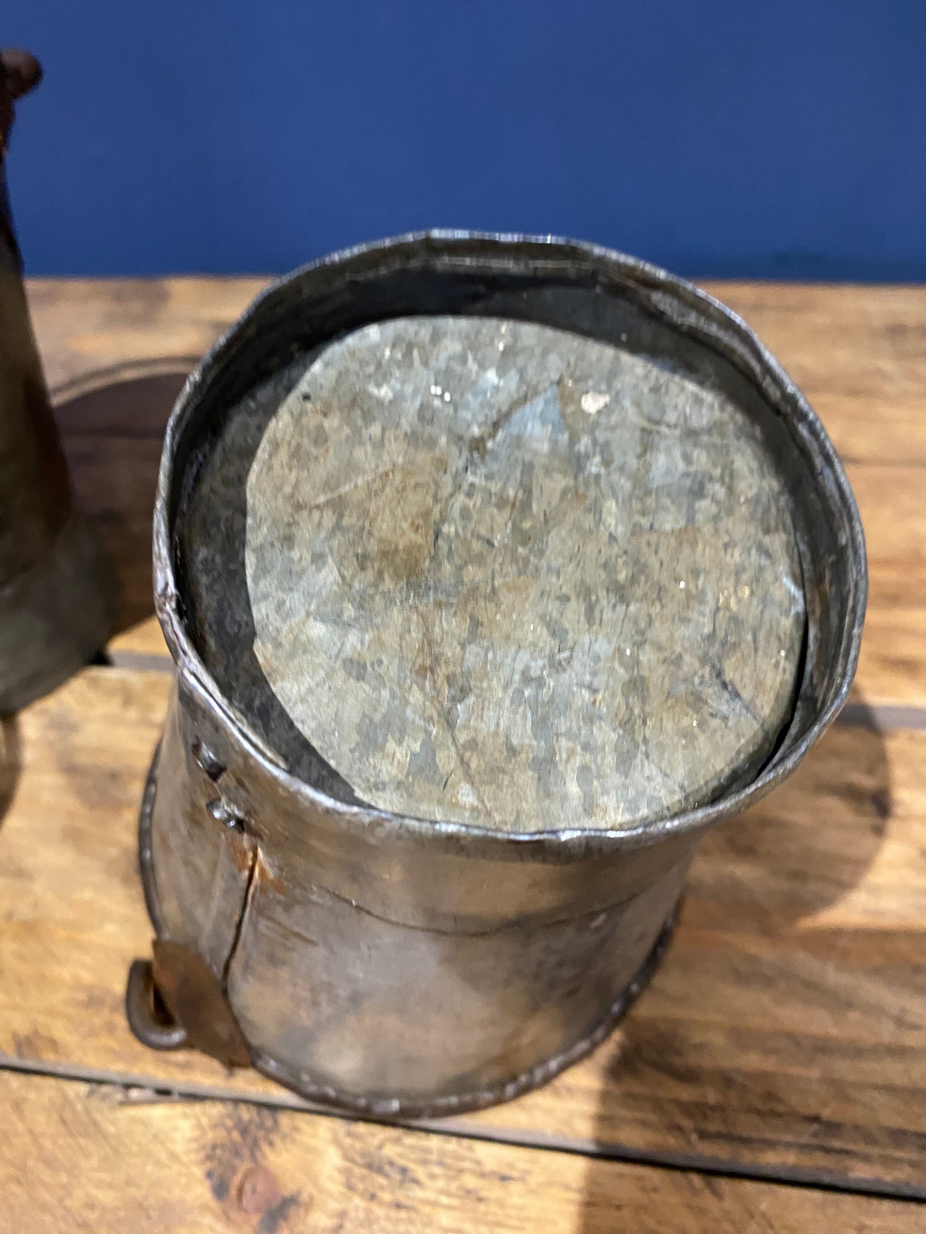 Vintage Small Galvanised/ Steel Buckets / Flower Buckets , Plenty Of Patina X3