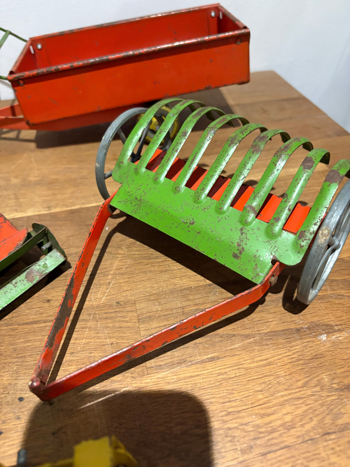 Vintage Mettoy Tin Plate Tractor And Trailer And Other Bits, Spares Or Repairs