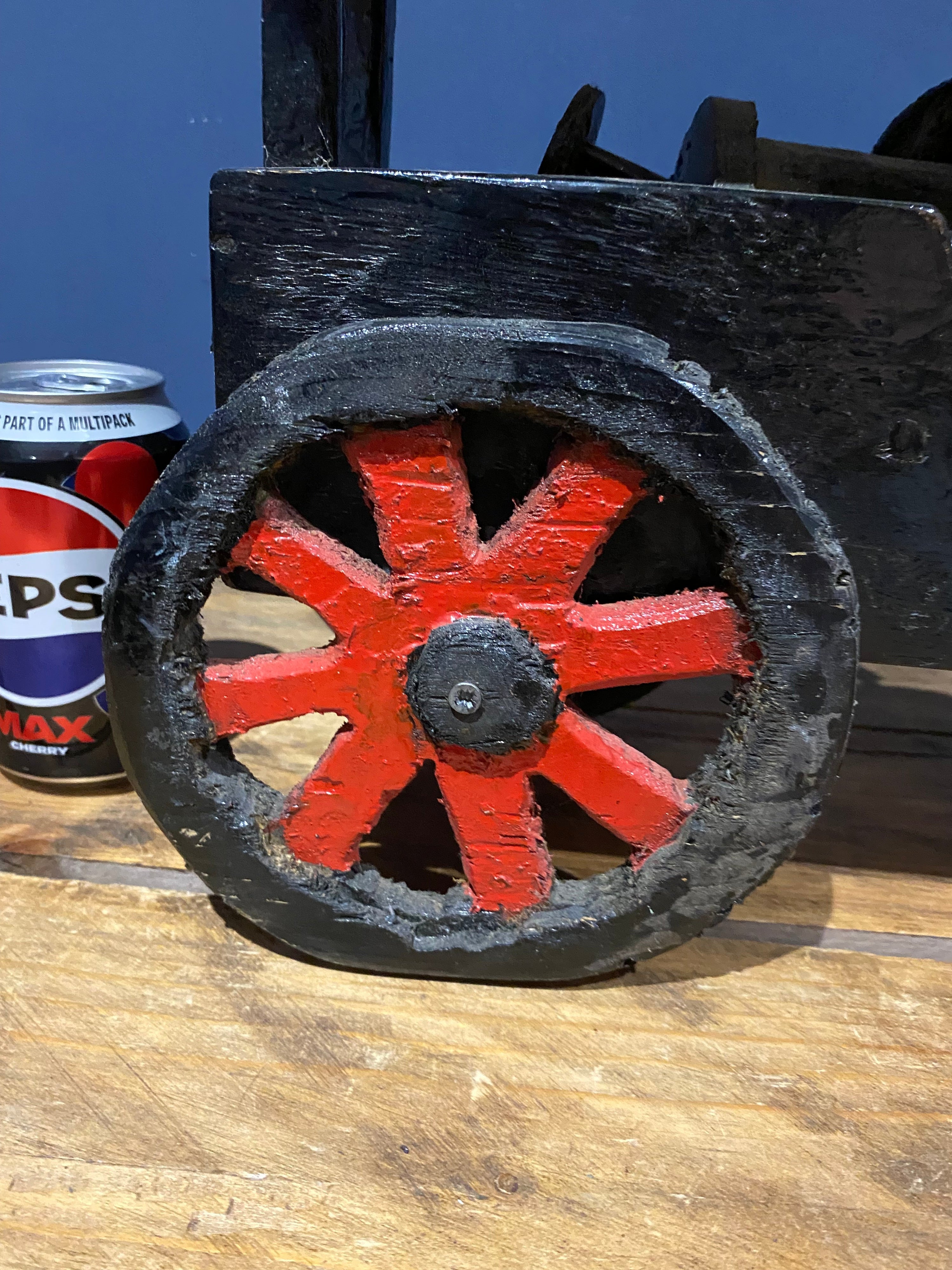 Scratch Built Wooden Steam Engine , Folk Art