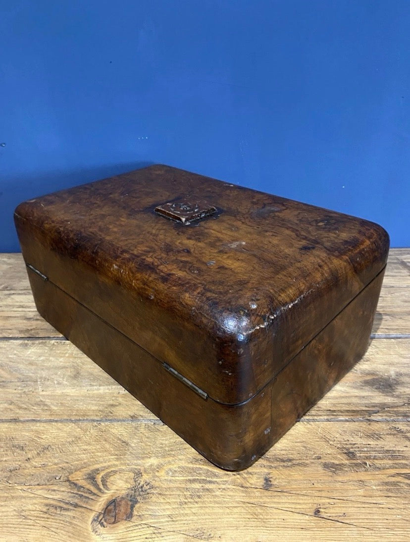 Antique Box / Writing Slope In Need Of Tlc , Secret Compartment.