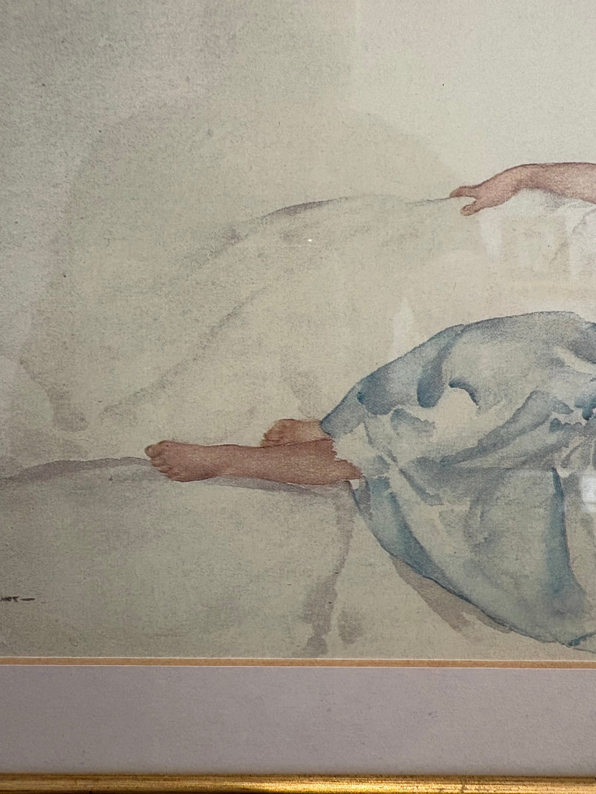 William Russel Flint Framed Art Print Entitled ‘ The Blue Ribbon’ .