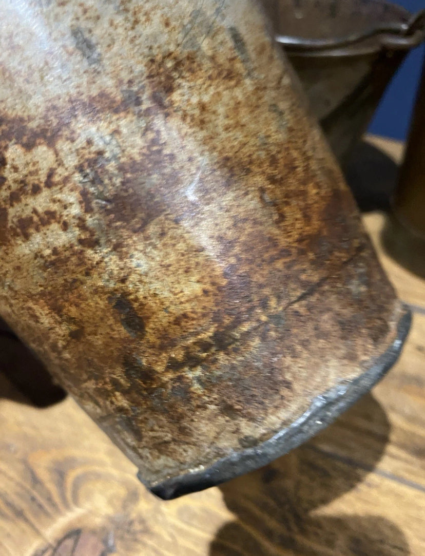 Vintage Small Galvanised/ Steel Buckets / Flower Buckets , Plenty Of Patina X3