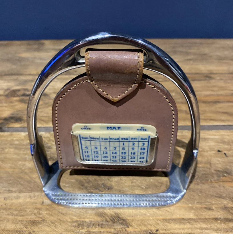 Vintage Chrome Horse Stirrup Calendar