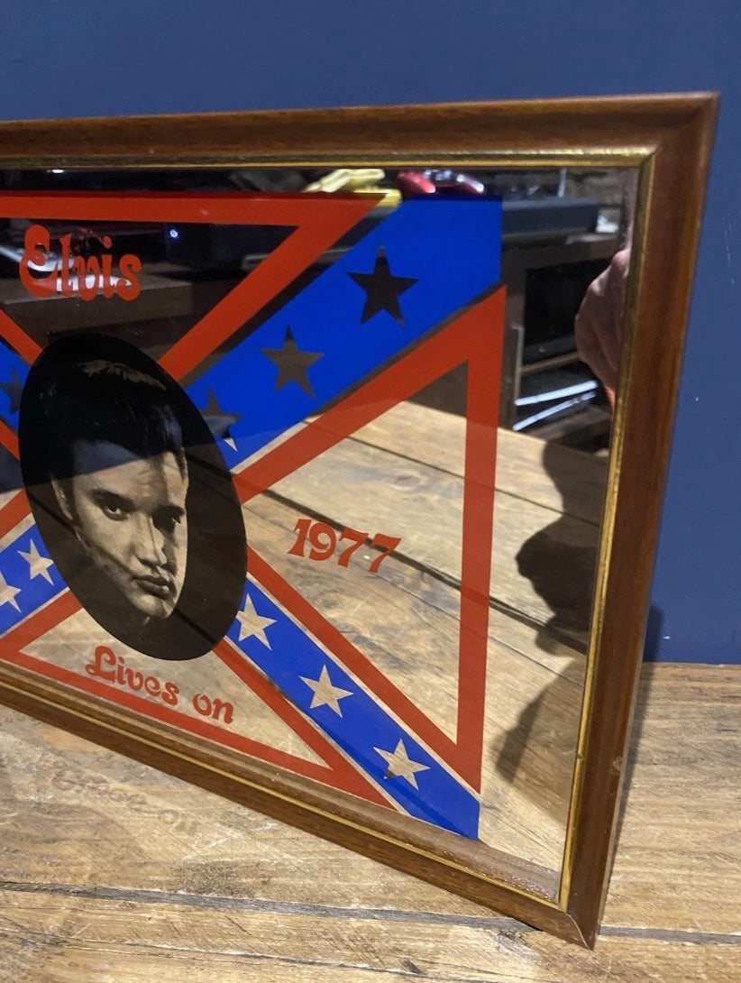 Vintage Elvis Presley 1935-1977 Mirror, Confederate Flag , Elvis Lives On.