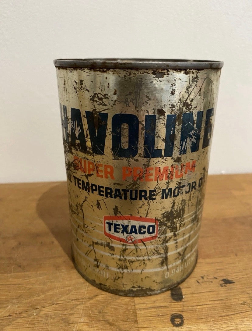 Vintage Texaco Havoline American Quart Oil Can / Tin