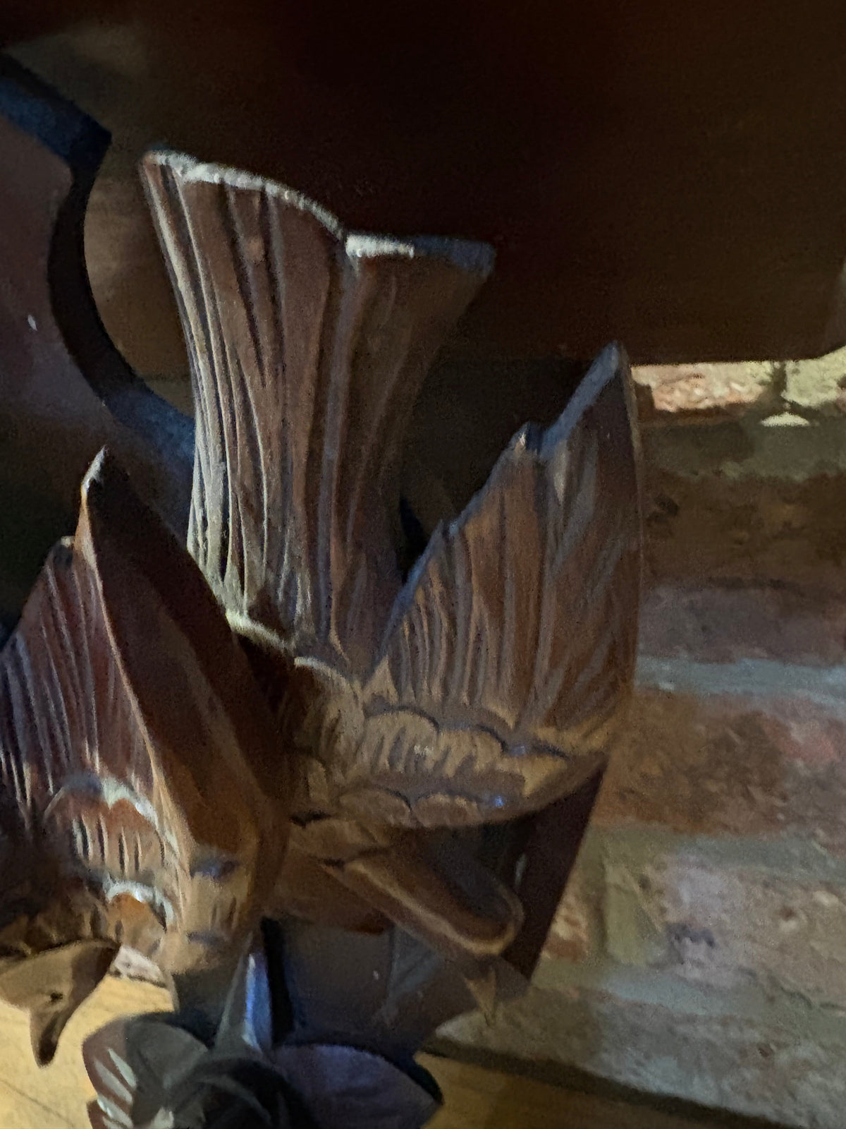 Antique Carved Wood Shelf , Clock Shelf , Austrian . Black forest?