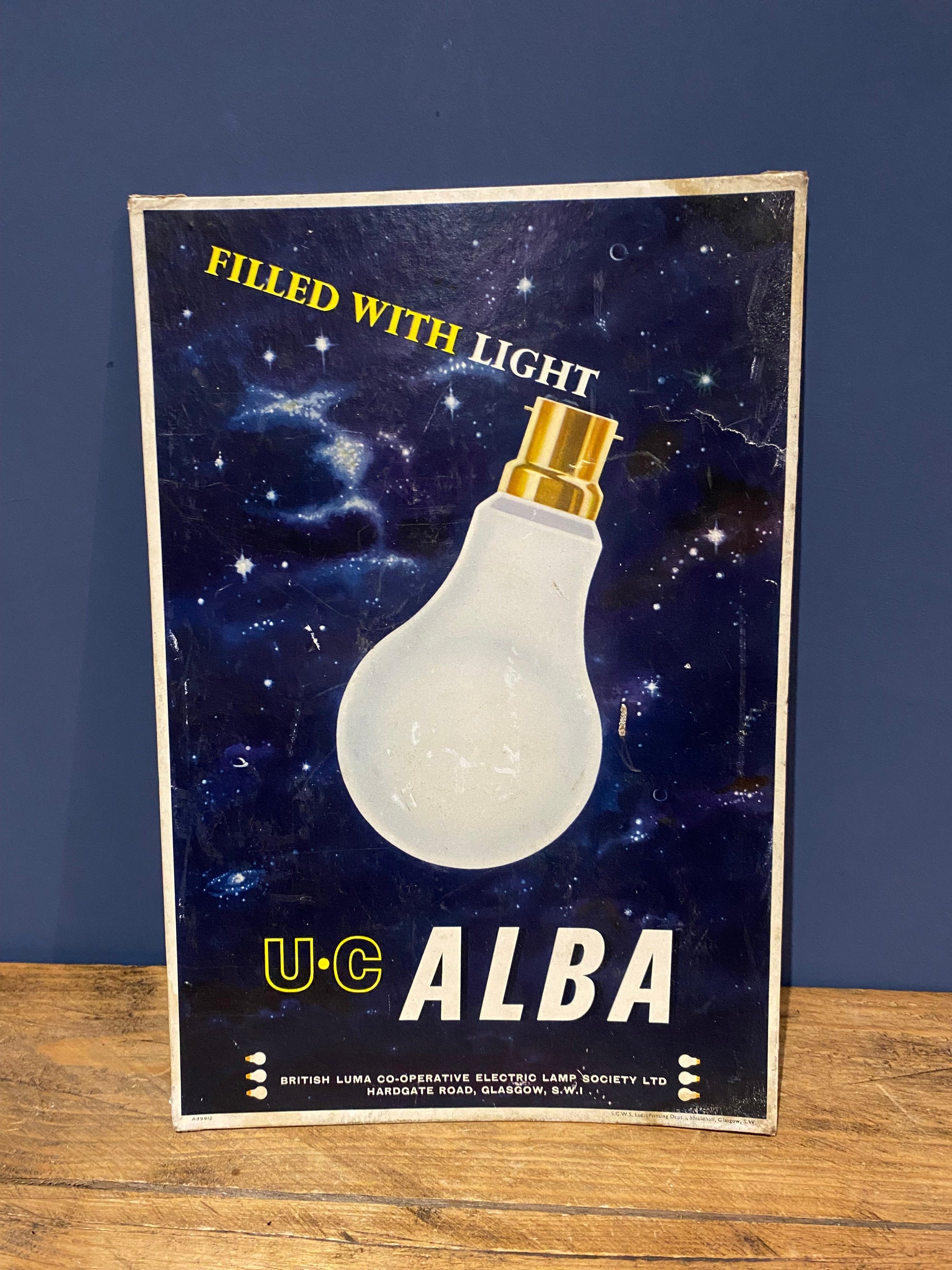 Vintage Alba advertising showcard / sign