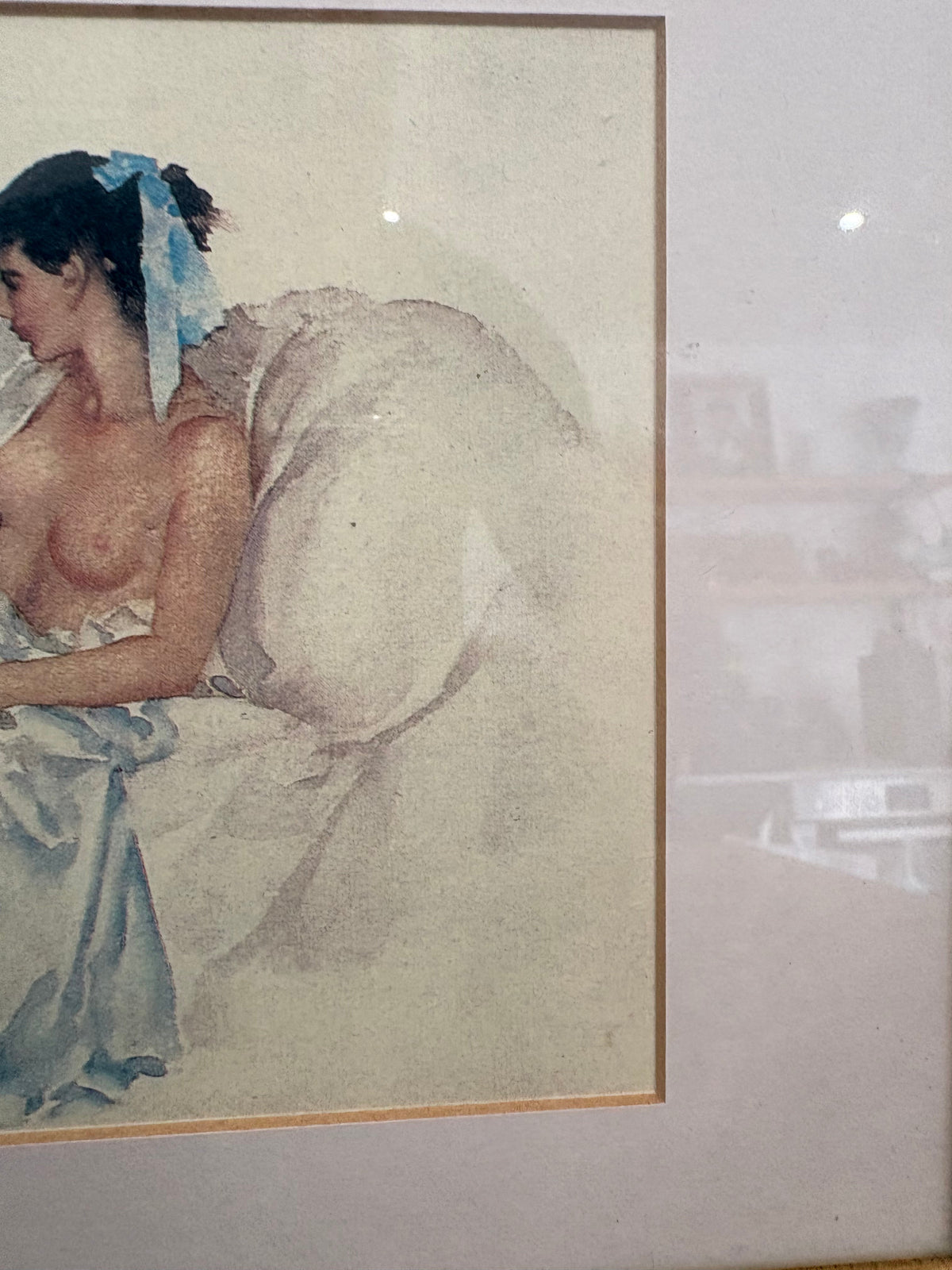 William Russel Flint Framed Art Print Entitled ‘ The Blue Ribbon’ .