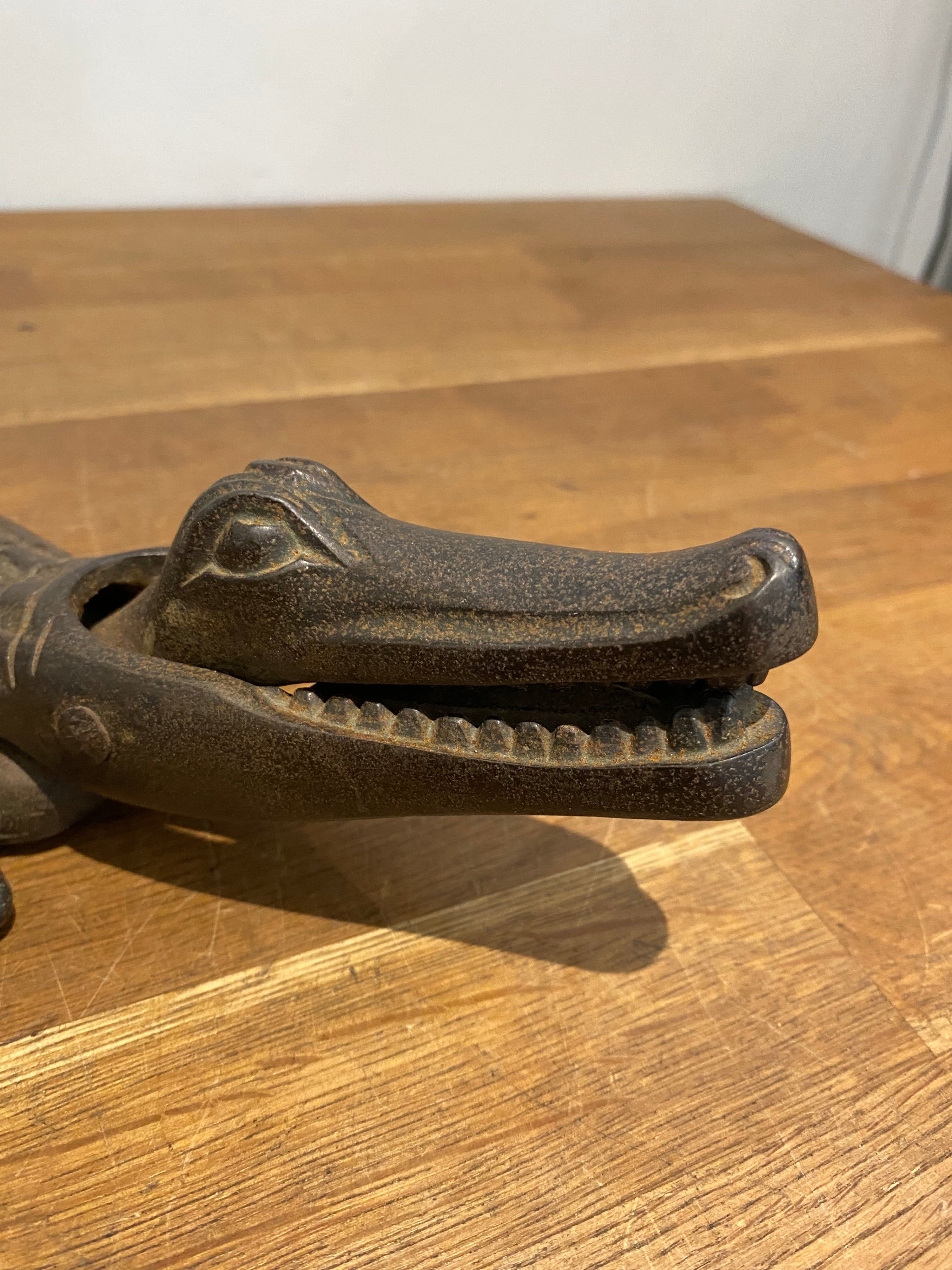 Vintage Nestor Cast Alligator/ Crocodile Nut Cracker. 15.5 Inches Long