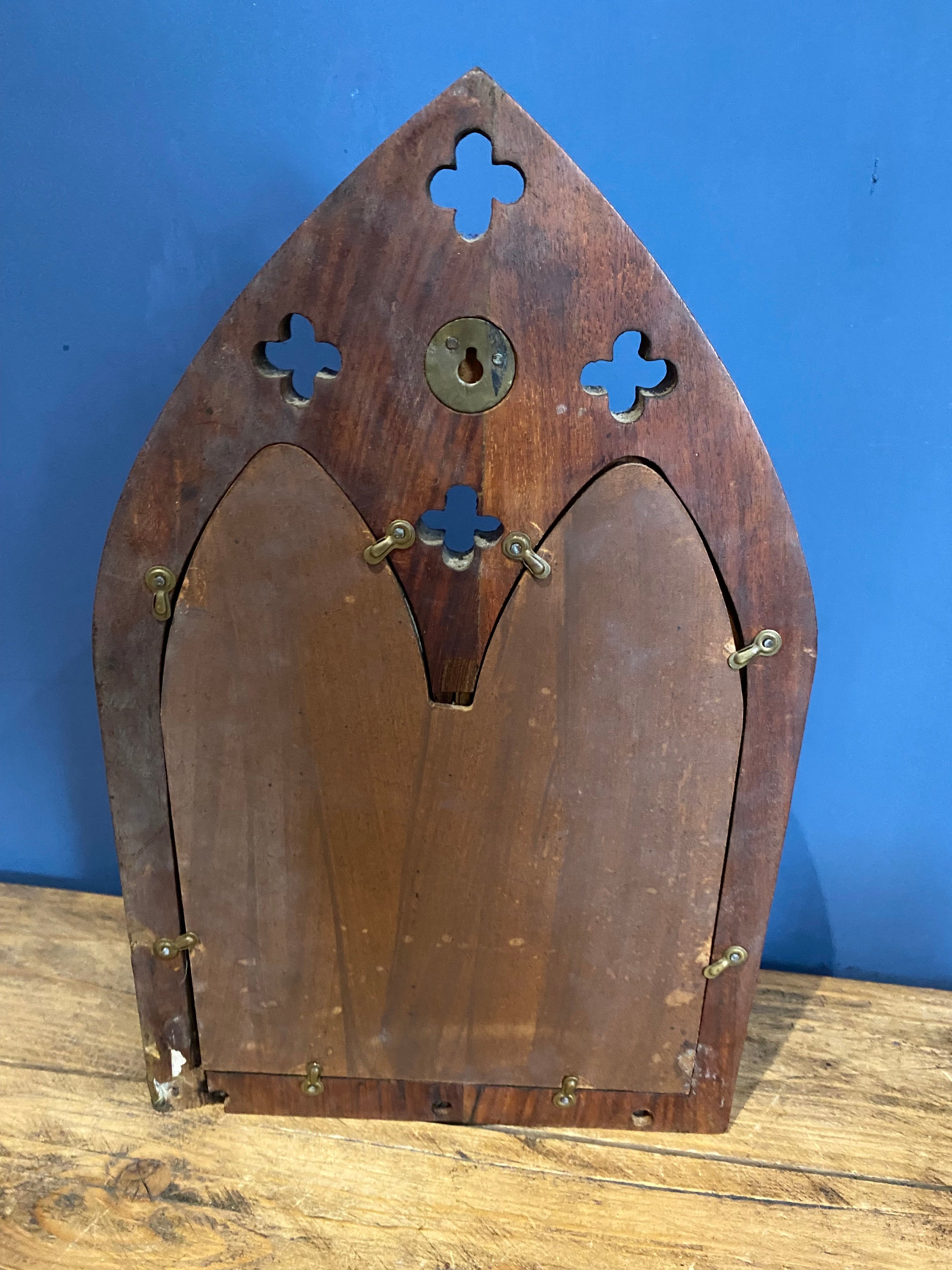 Gothic style wooden wall mirror