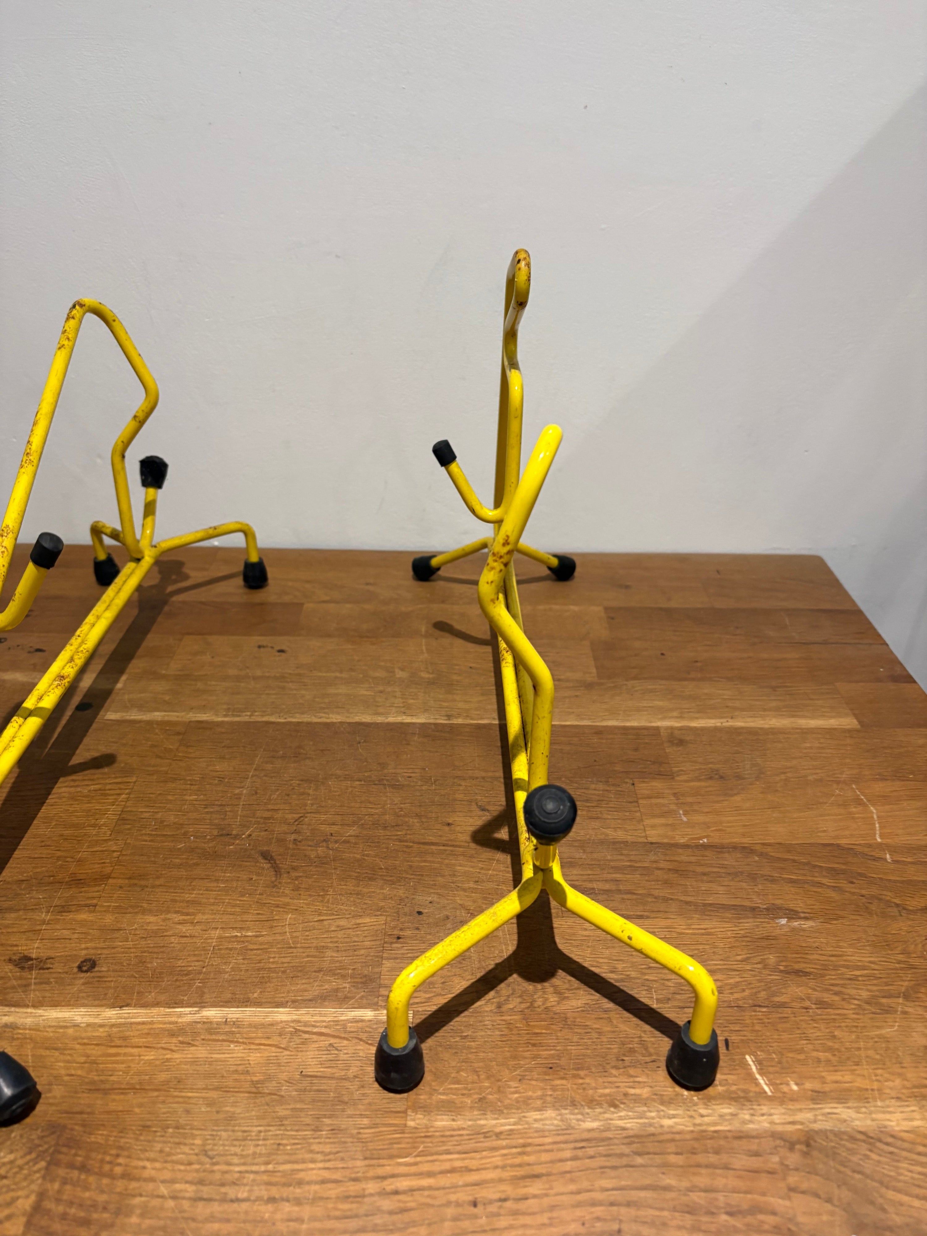 Vintage Wood Cutting Stands / Mobile Trestles, Used But Still Useable.