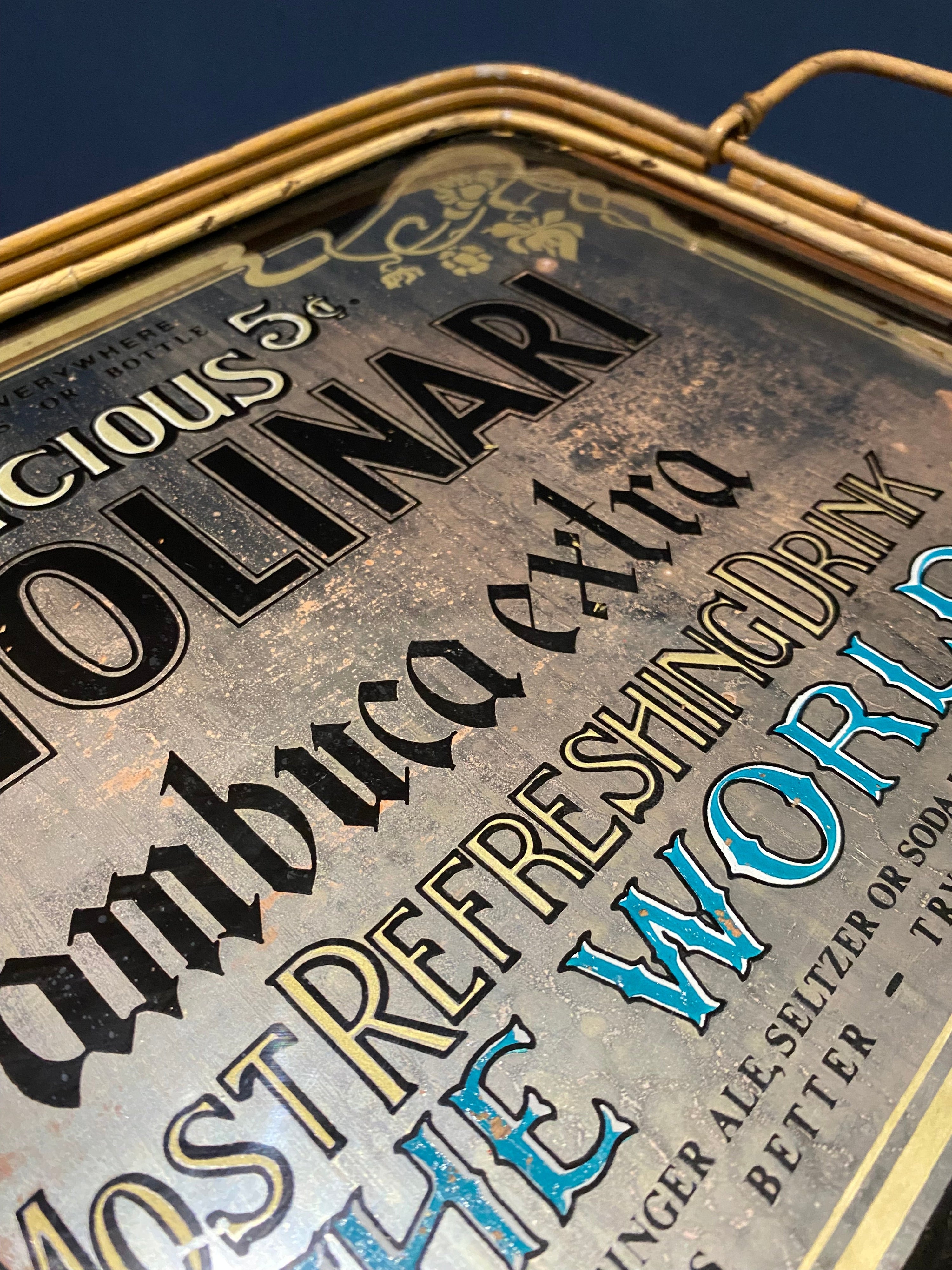 Rare Molinari Sambuca Mirrored Drinks Tray