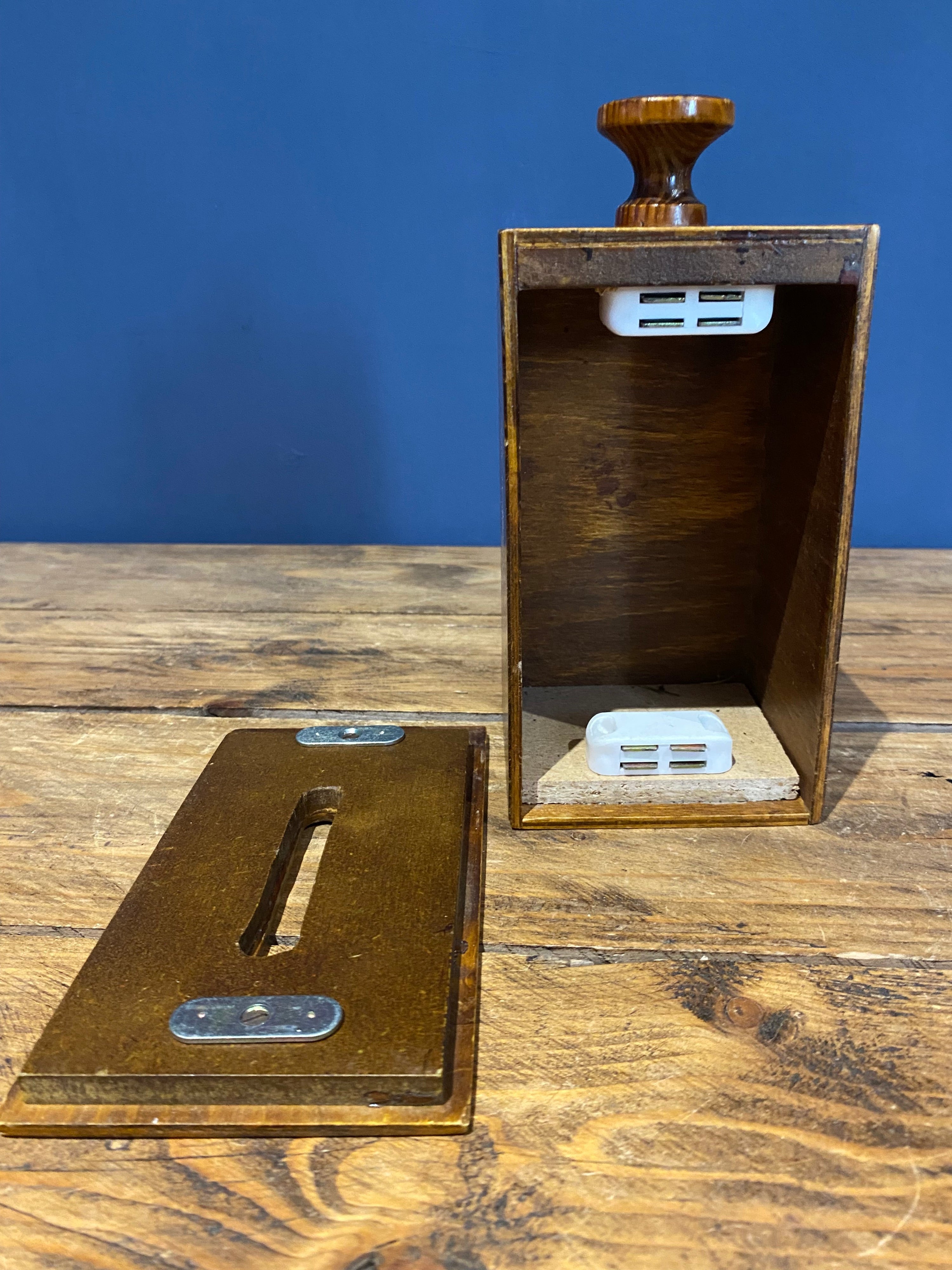 Unusual Vintage Wooden Collection Box
