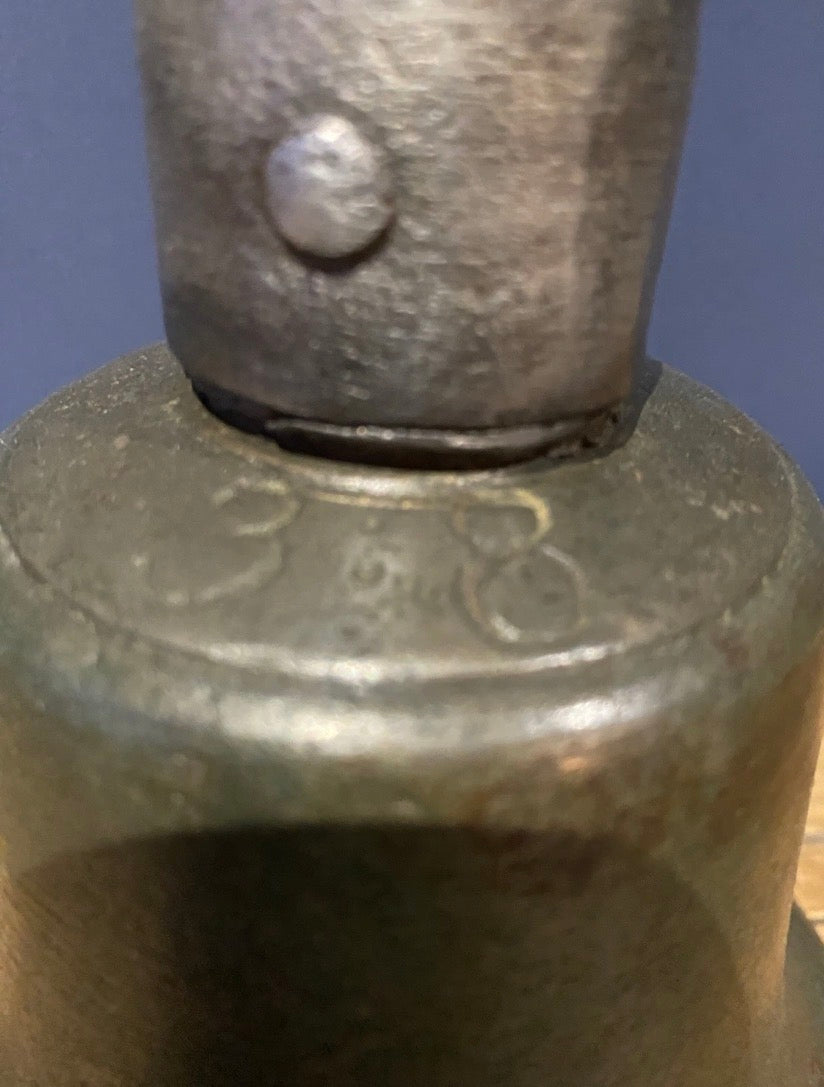 Vintage/ Antique 3:8 , 11.5 Inch Tall Hand Bell/ School Bell