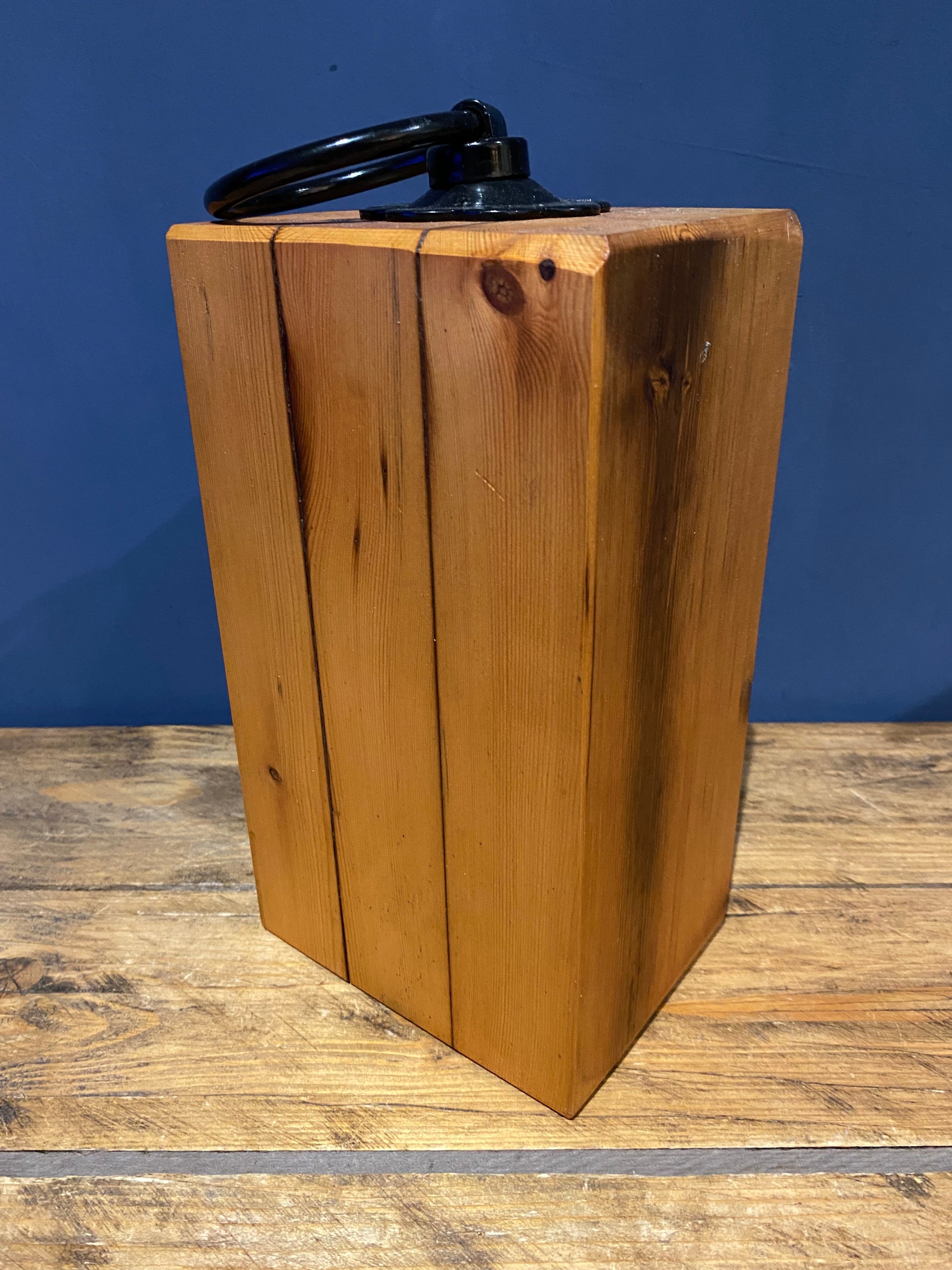 Handmade Wooden Doorstop from recycled wood.
