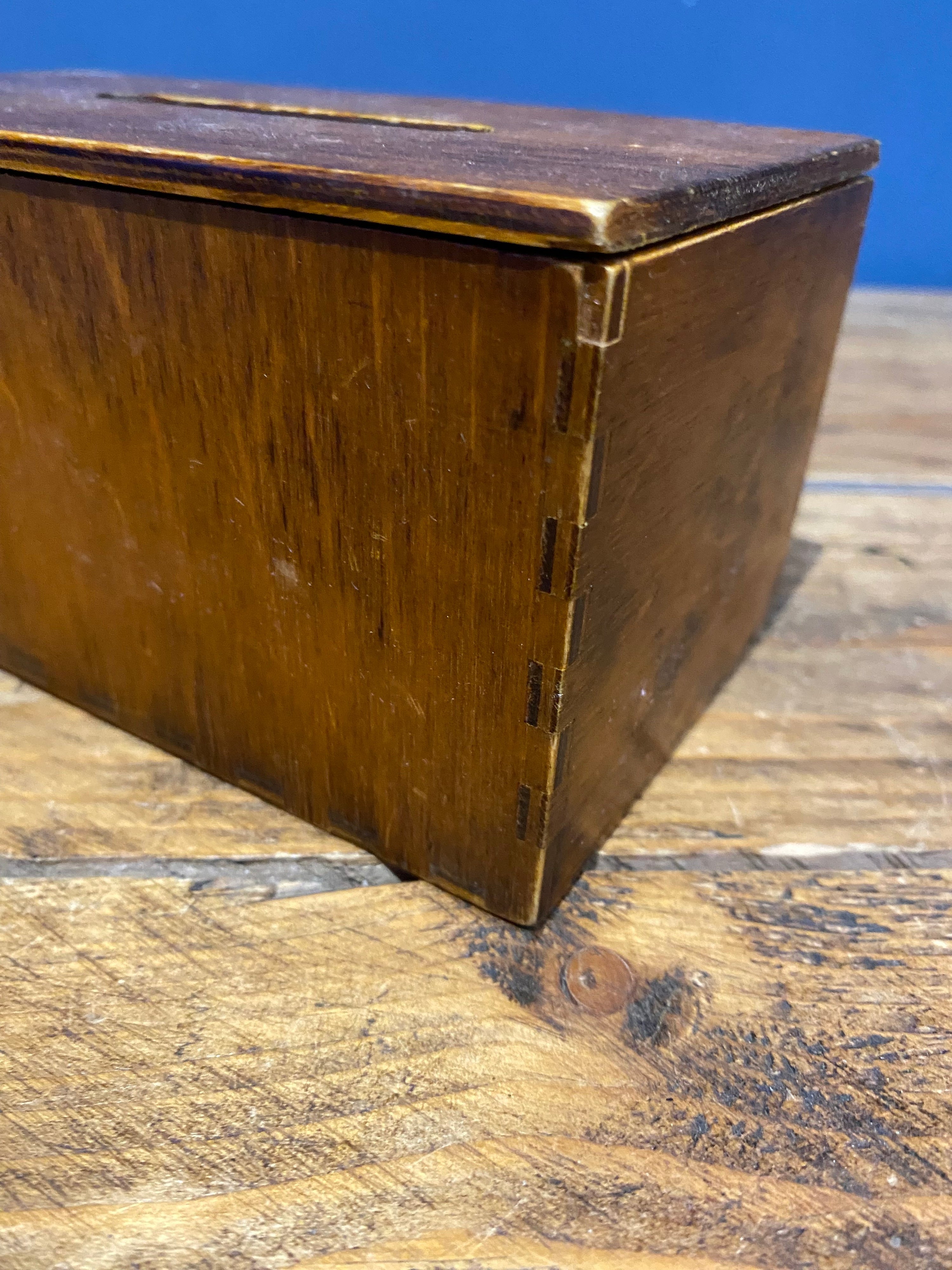 Unusual Vintage Wooden Collection Box