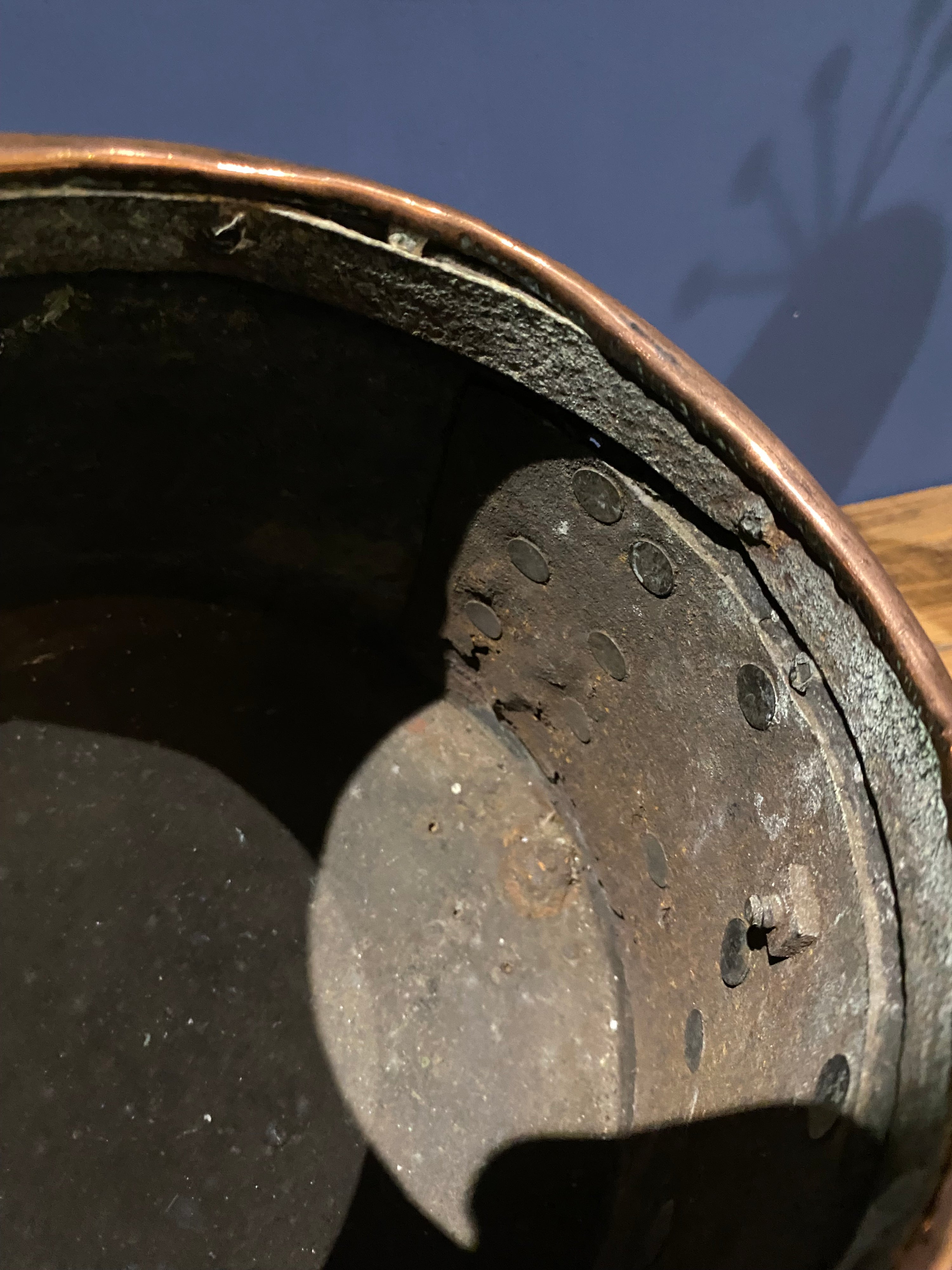 Antique Copper And Brass Dutch Doof Pot , Embers Bucket.