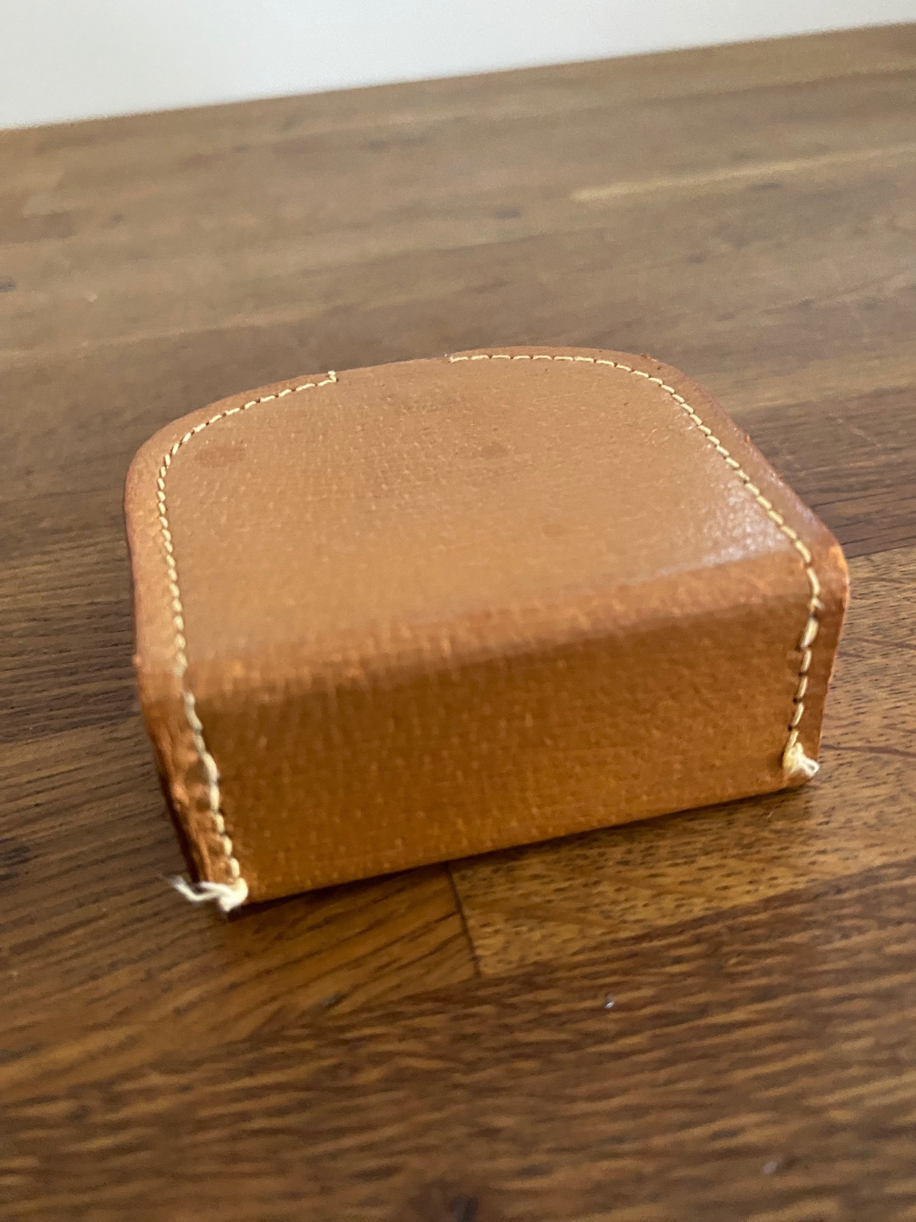 Vintage Stud/ Jewellery Box , Real Pigskin, Made In England