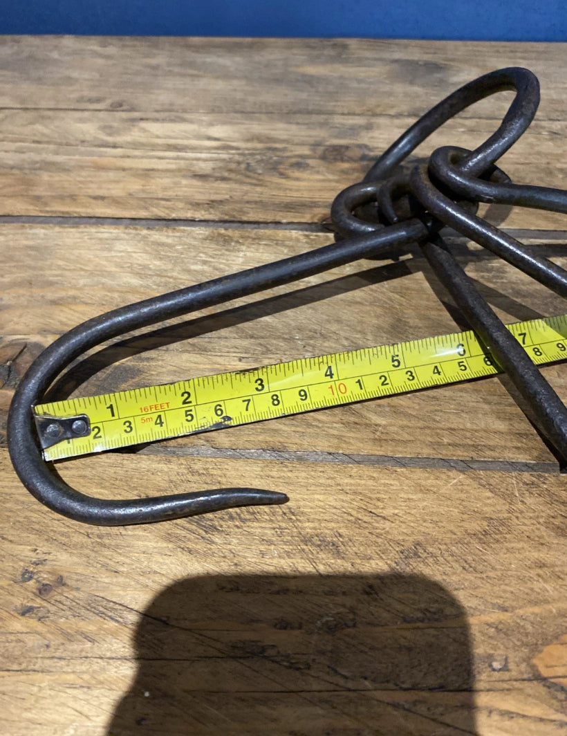Rare Antique Game Hooks   , Wrought Iron , On A Ring