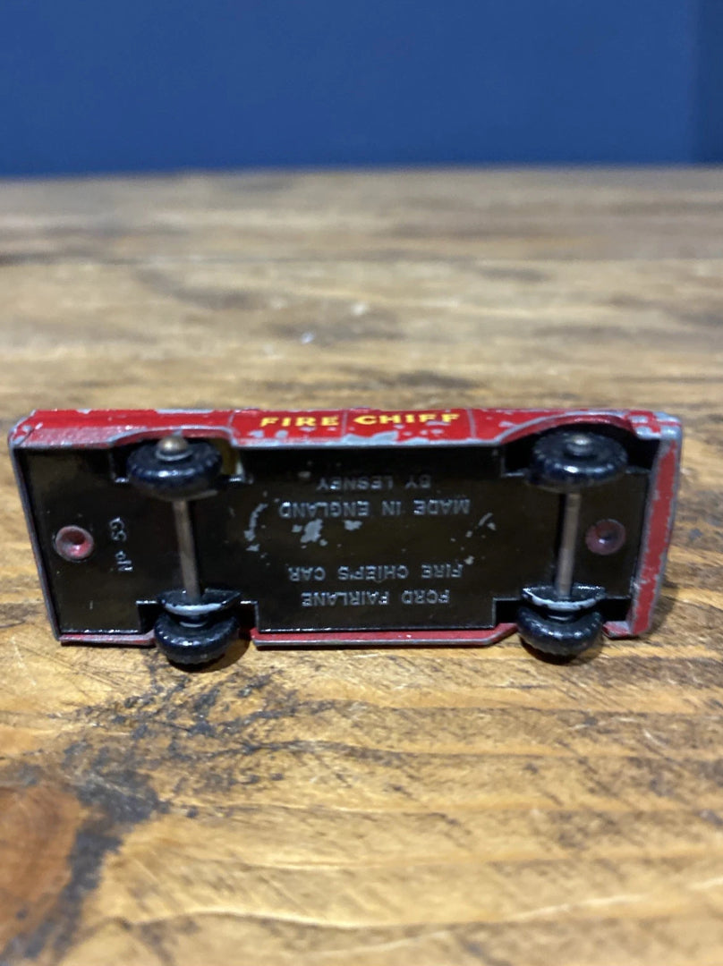 Lesney No59 Ford Fairlane Fire Chiefs Car , Play Worn