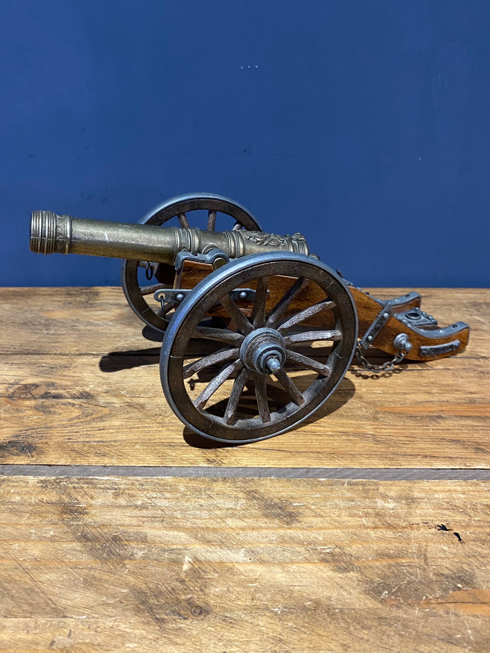 Vintage Decorative Model Canon , Wood And Metal , Nice Example