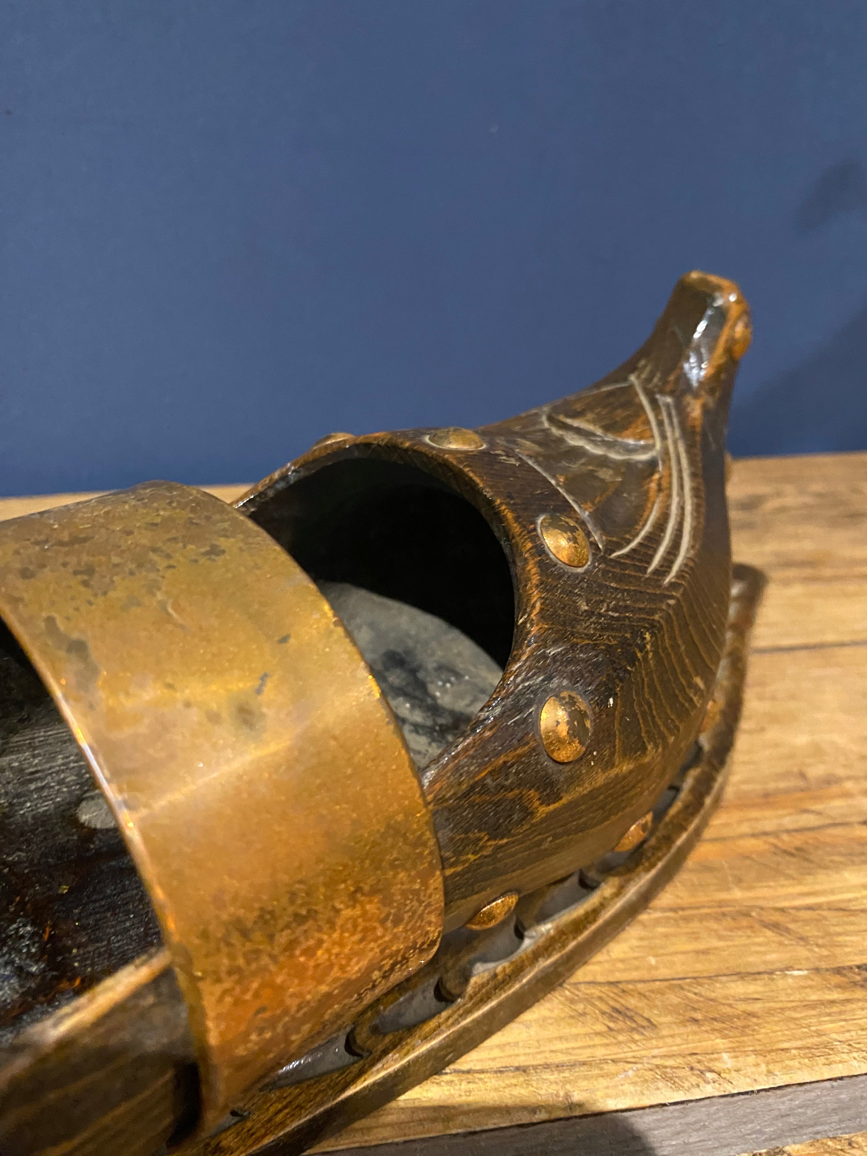 Vintage Carved Clog Wall Pocket , Wall Hanger