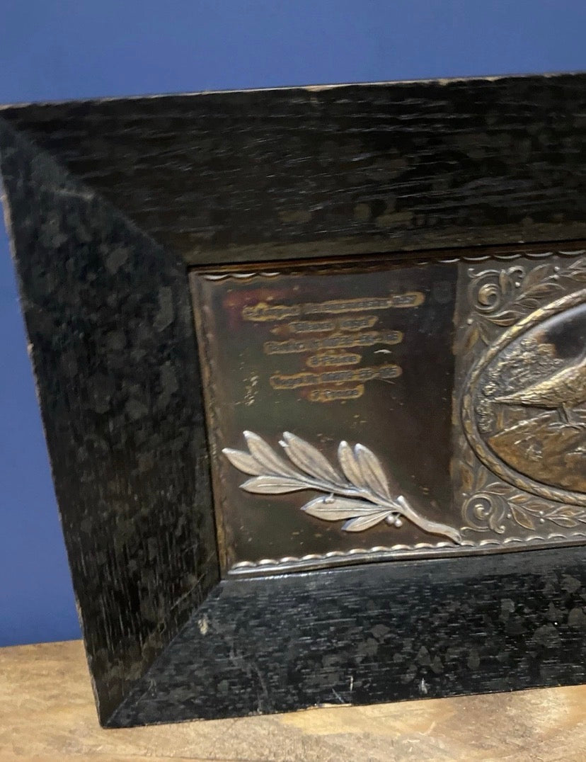 Vintage 1957 German Racing Pigeon Award , Bronze Picture , Rare