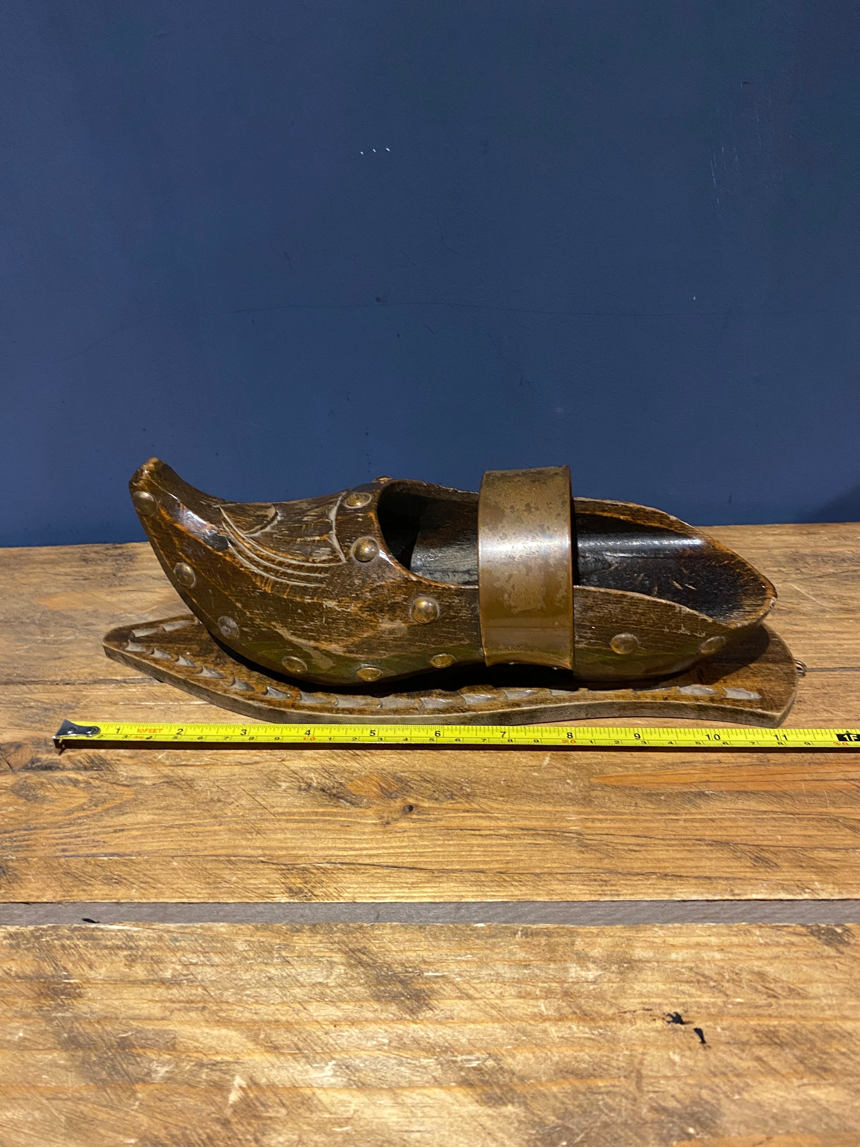 Vintage Carved Clog Wall Pocket , Wall Hanger