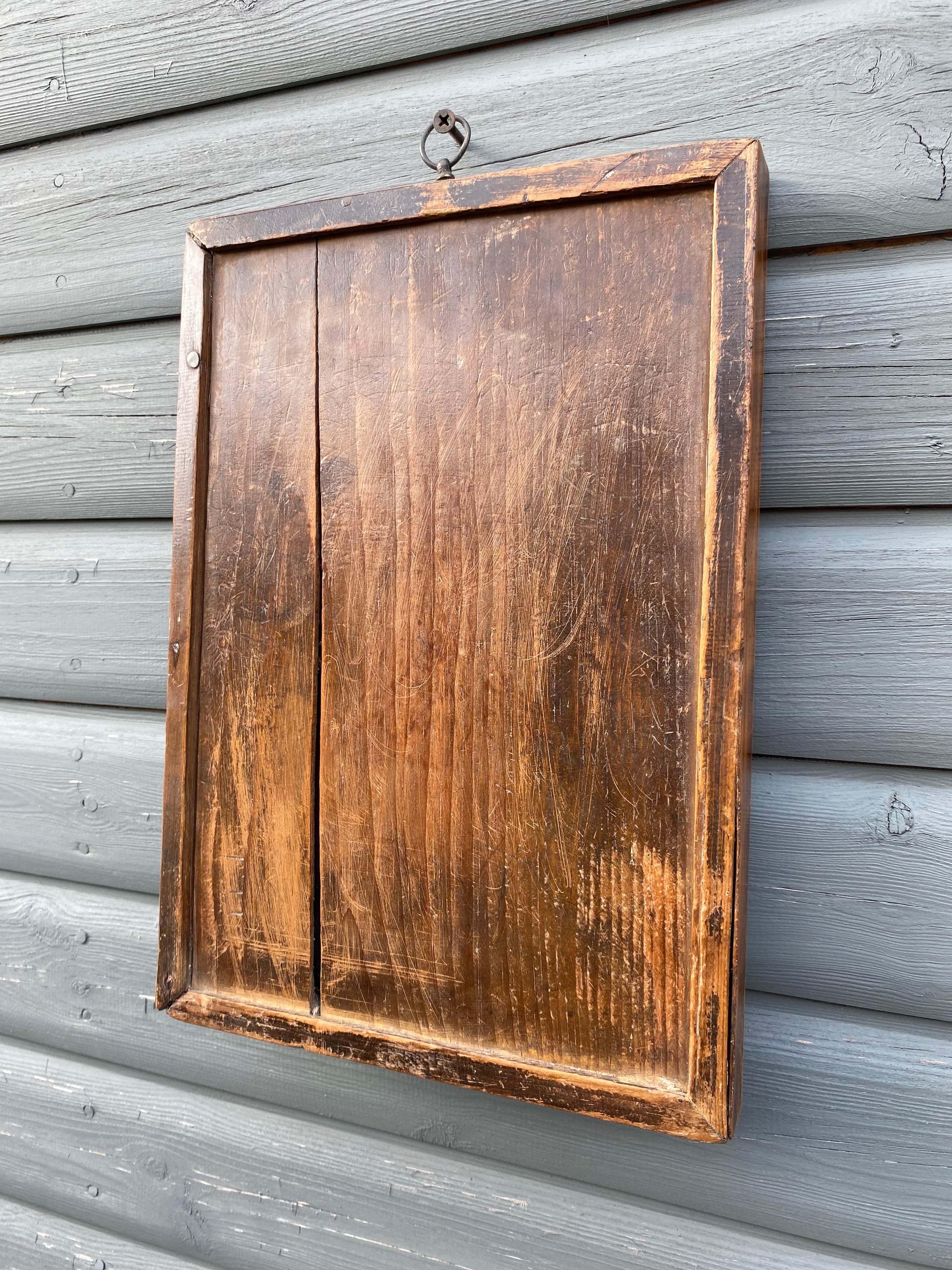 Well Worn Antique Wall Mirror, Aged Mirror