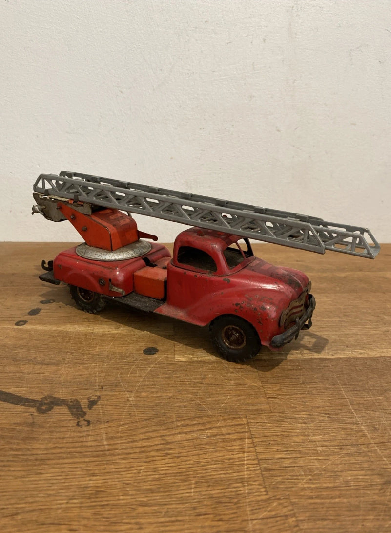 Vintage Tinplate Gama Fire Engine, Fire Truck , Ladder Truck , Clockwork, Works