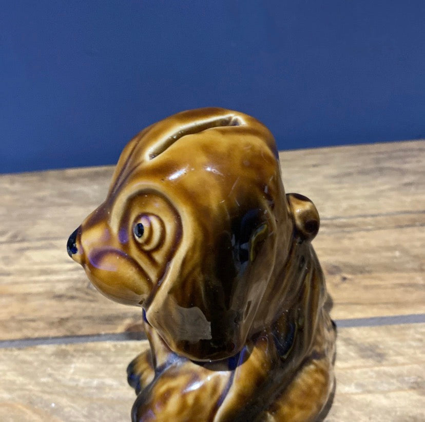 Vintage Treacle Glaze Dog Money Box