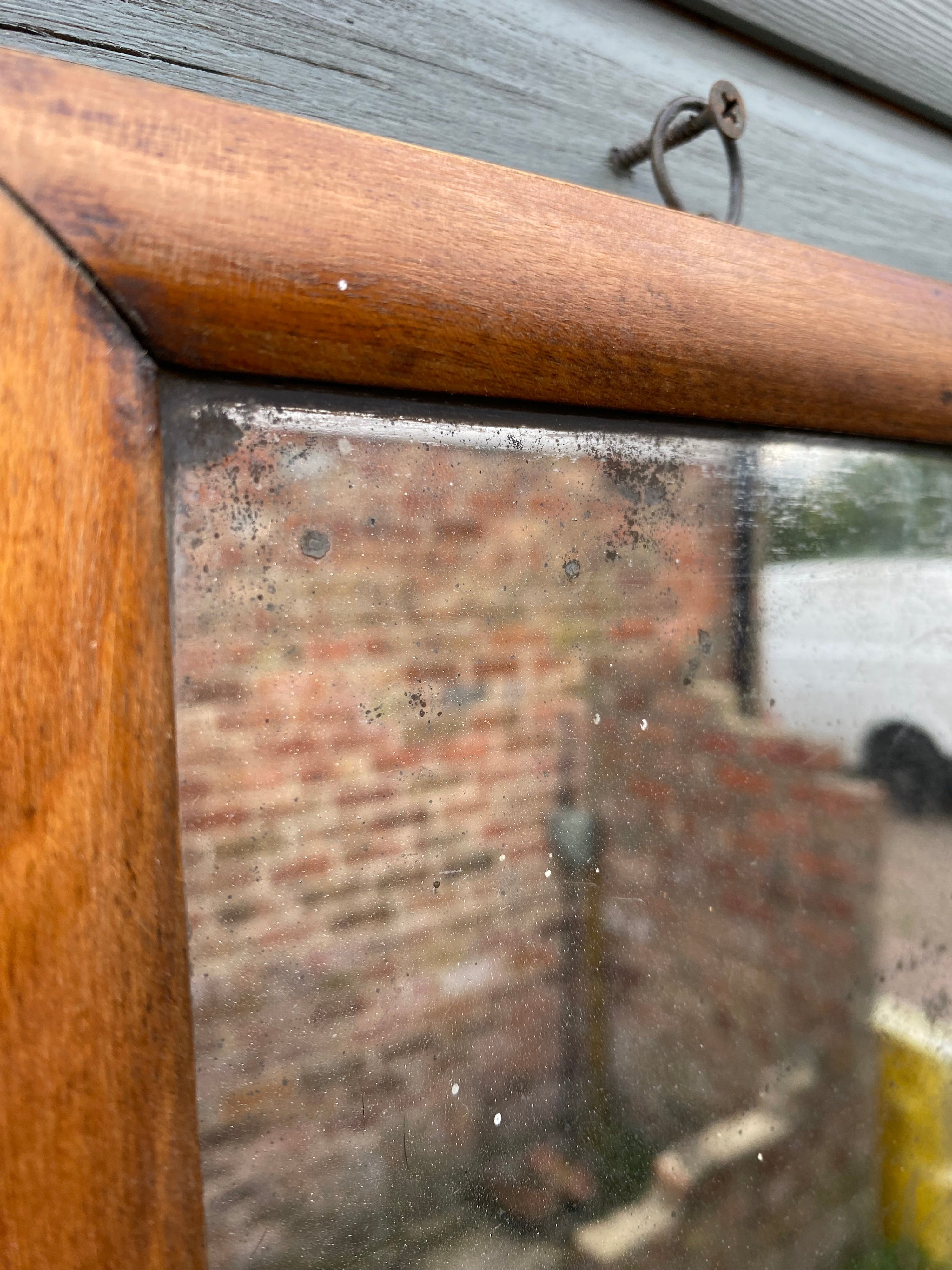 Well Worn Antique Wall Mirror, Aged Mirror