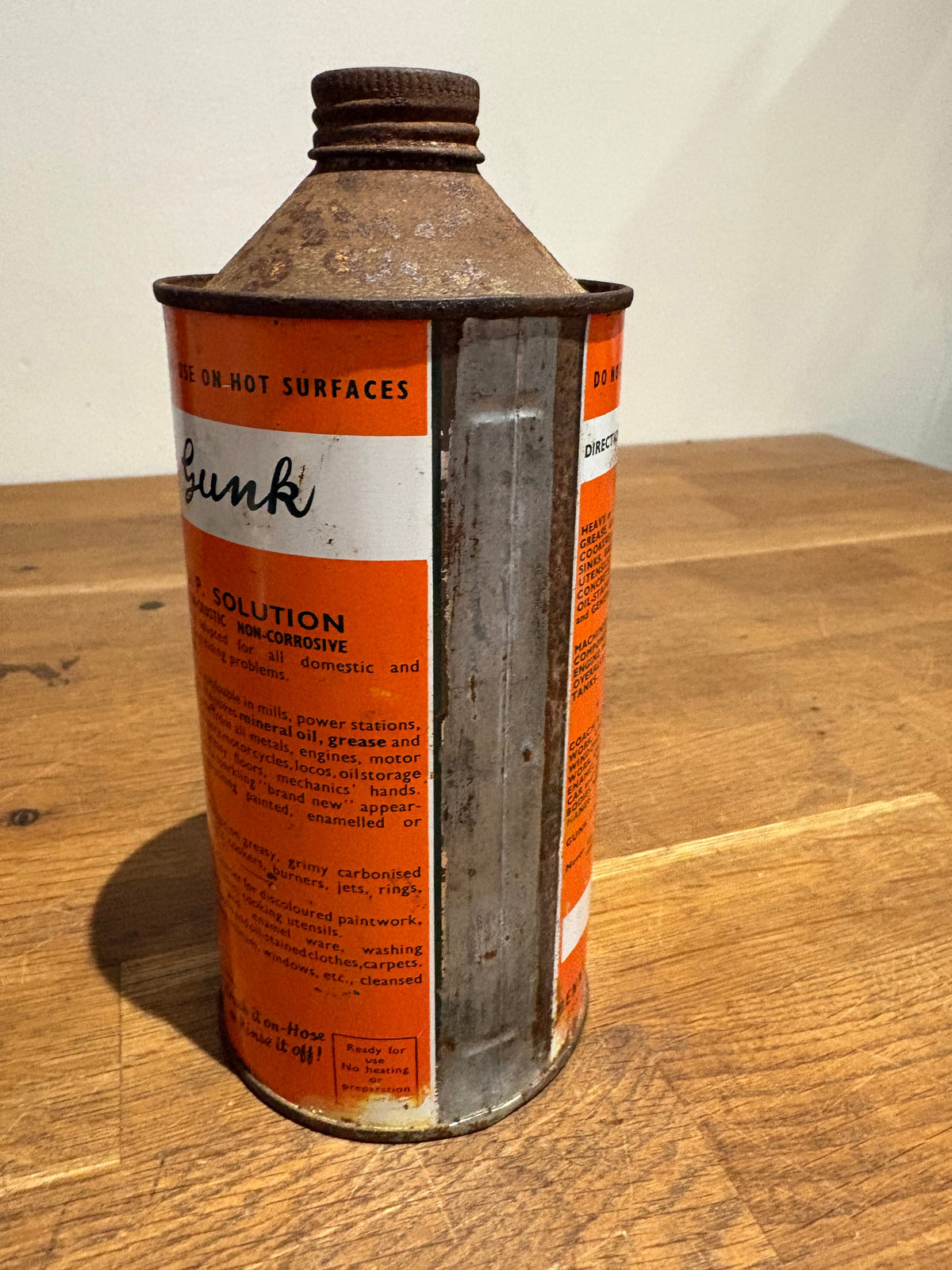 Vintage DP Gunk Solvent Cleaner Tin , 1 Pint Can