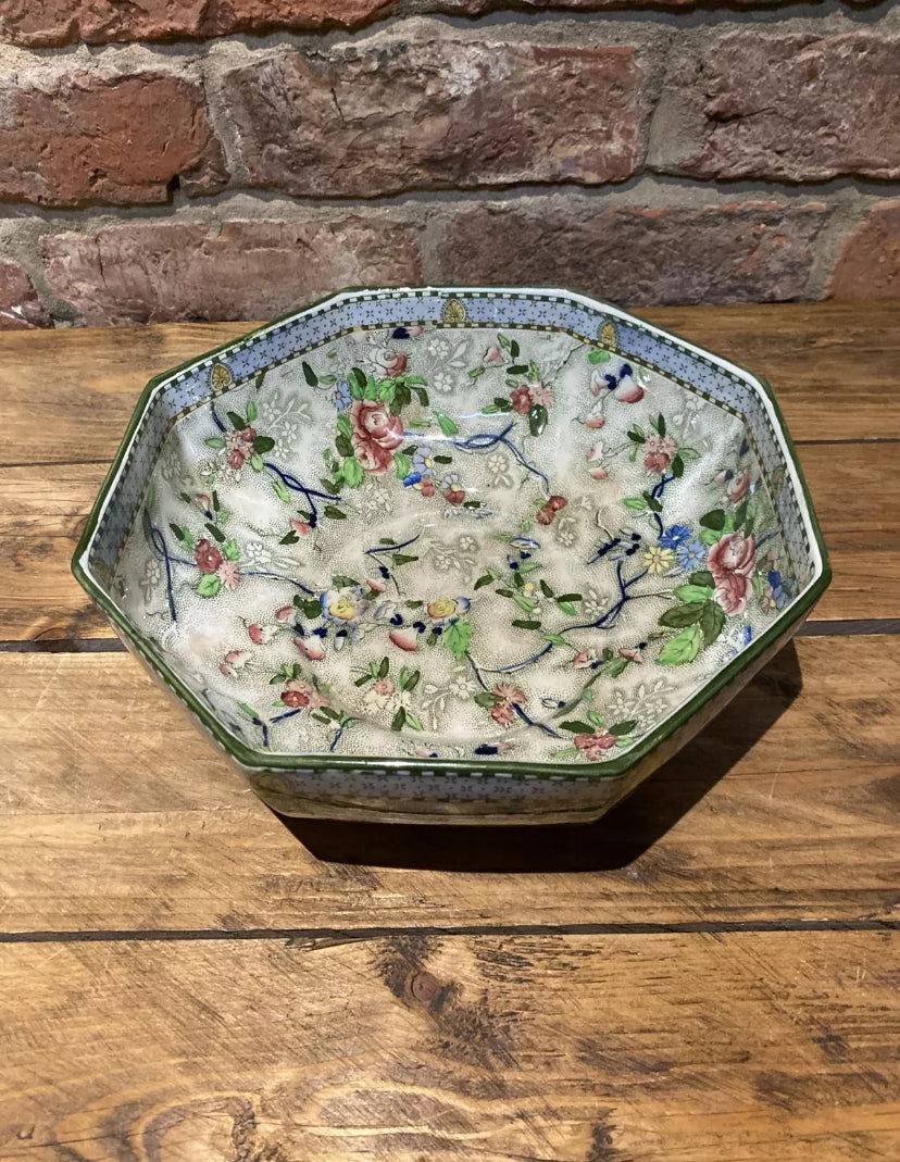 Inside of a Royal Corona Ware , Rosetta Bowl/ Fruit Bowl available at Wilson Fox Antiques