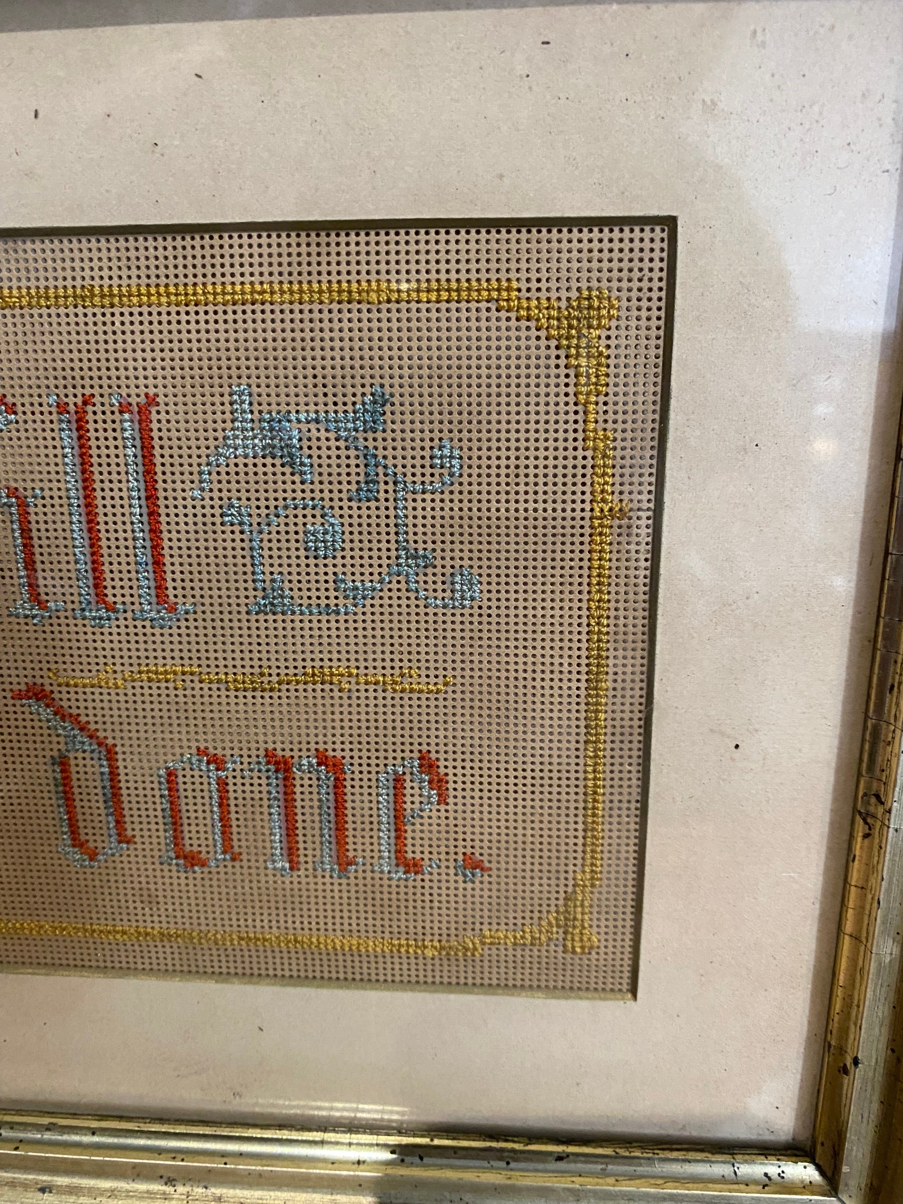 Vintage/ Antique Cross Stitch / Needlepoint, Thy Will Be Done