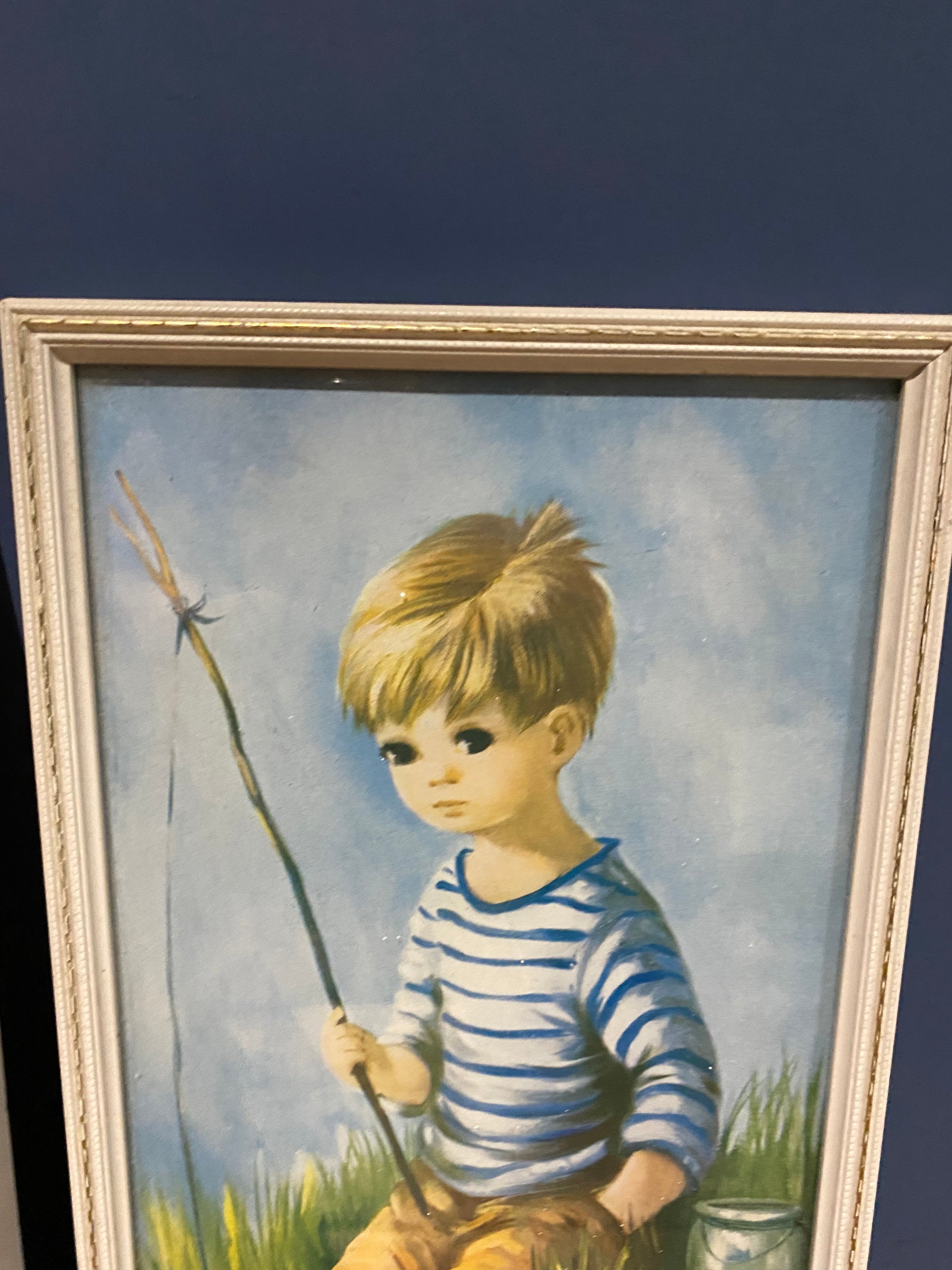 Vintage 60’s/70’s Dallas Simpson Big Eyes Boy Prints, Matching Pair, Retro