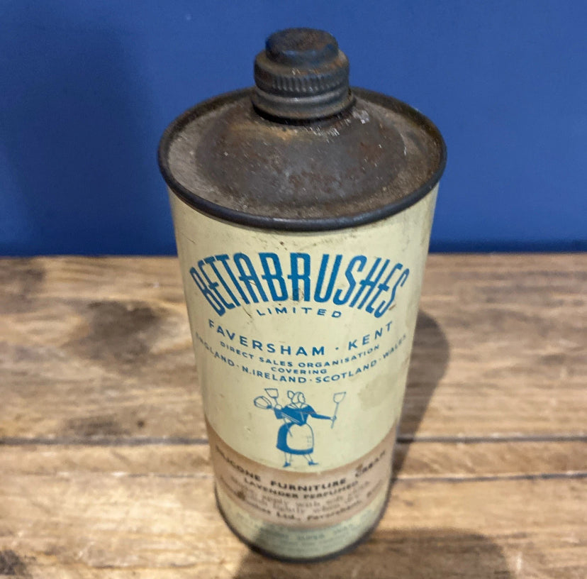 Vintage Bettabrushes Silicone Furniture Cream , Vintage Tin