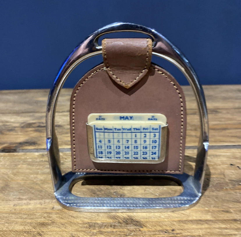 Vintage Chrome Horse Stirrup Calendar