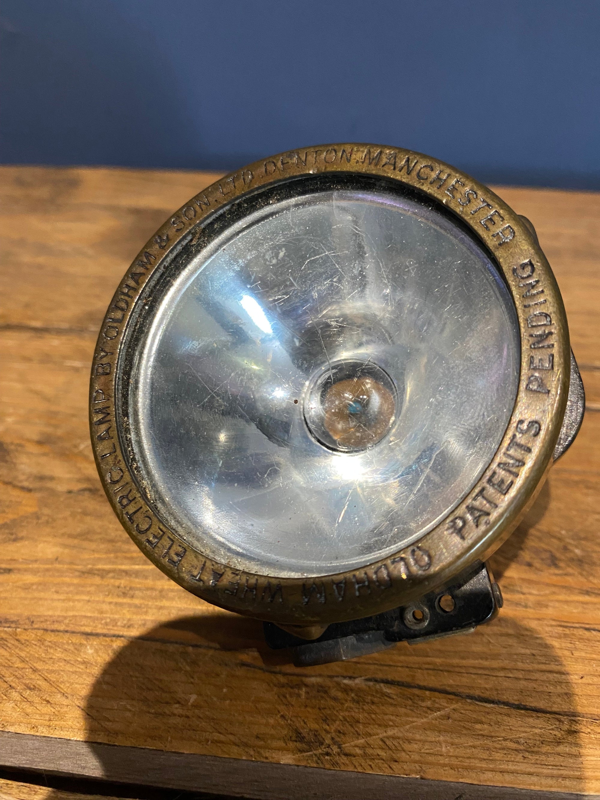 Vintage Oldham Wheat Electric Lamp, Denton , Manchester, Miners Lamp