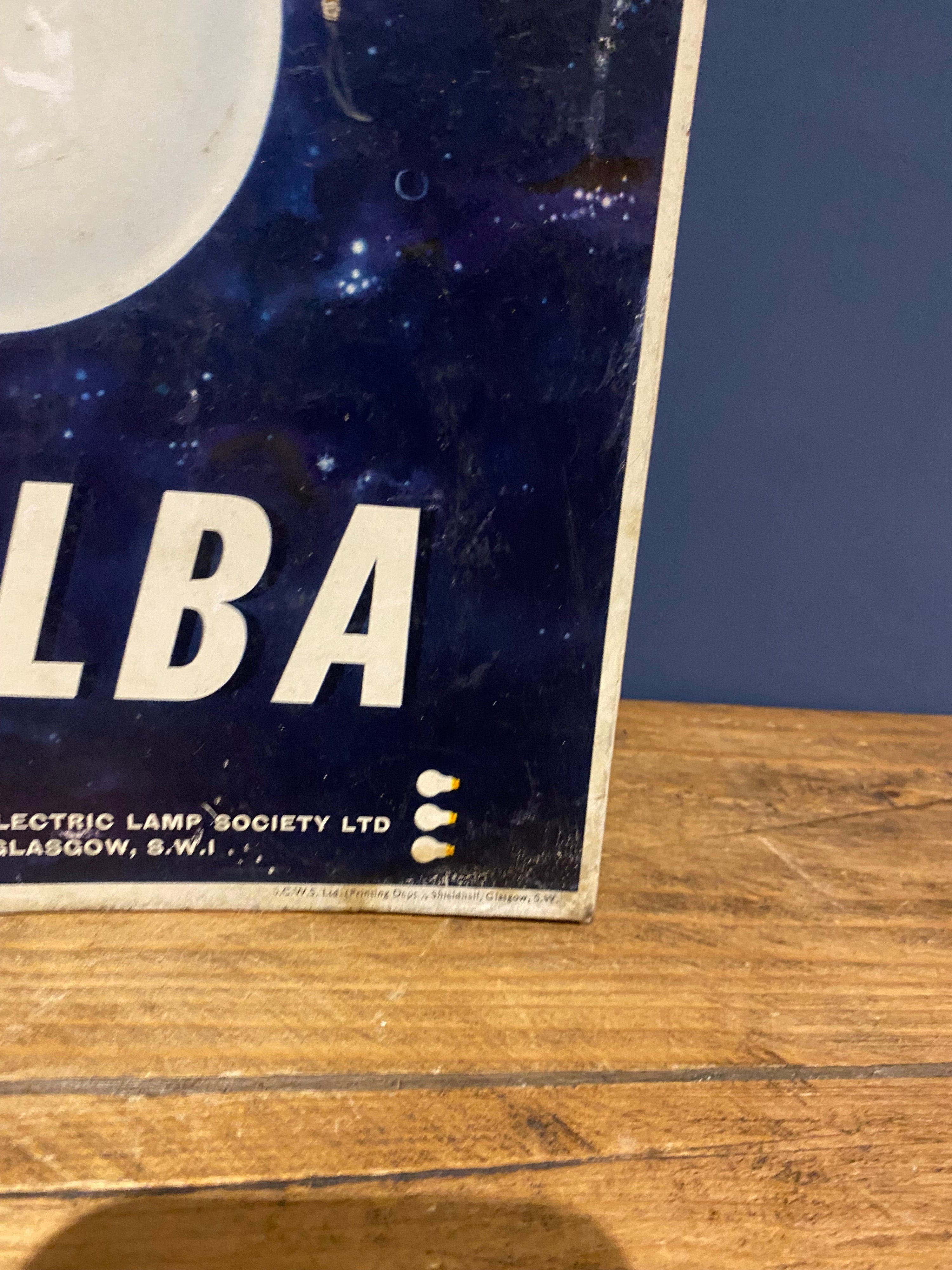 Vintage Alba advertising showcard / sign